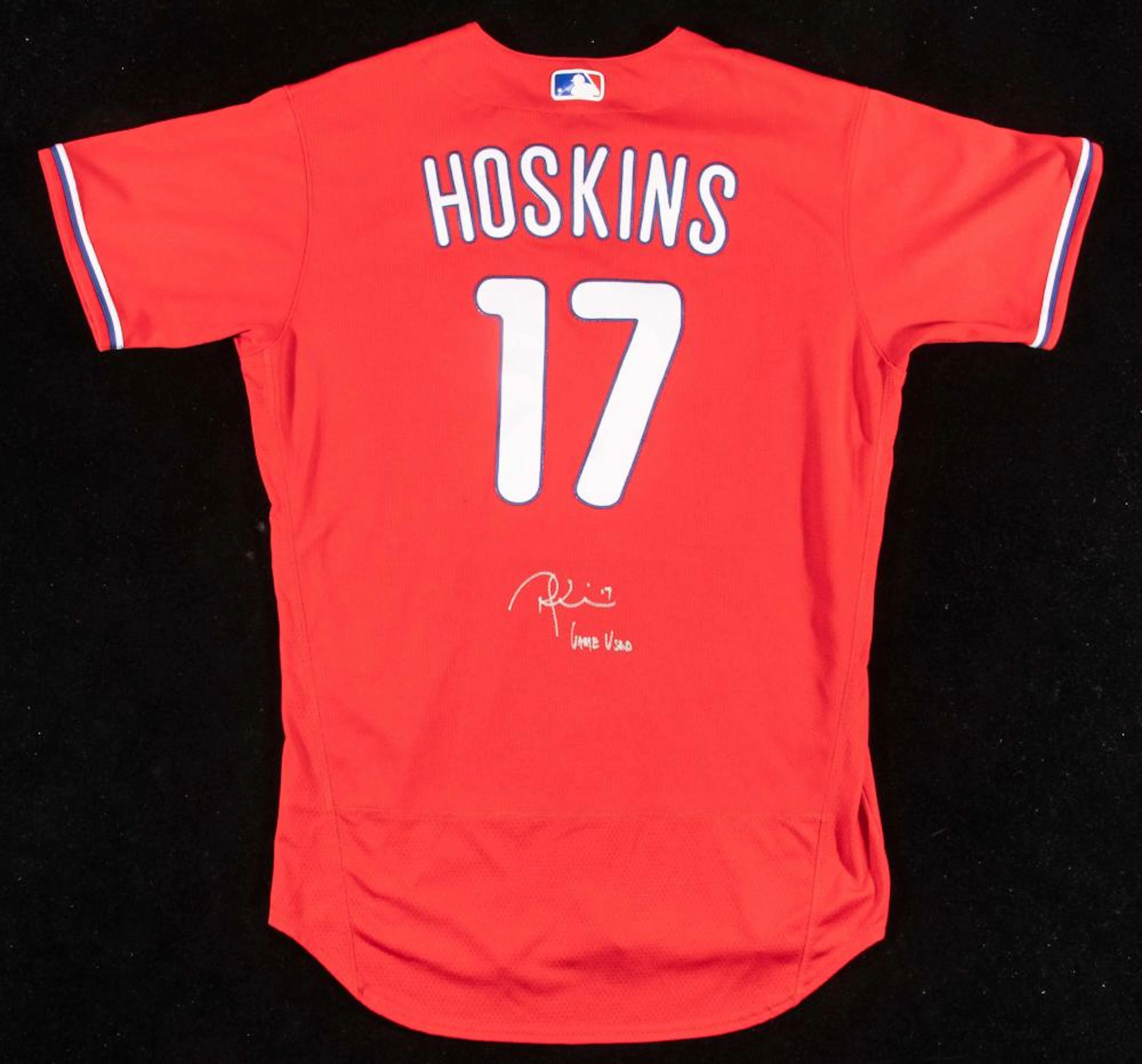 Rhys Hoskins autographed 2022 Philadelphia Phillies game...