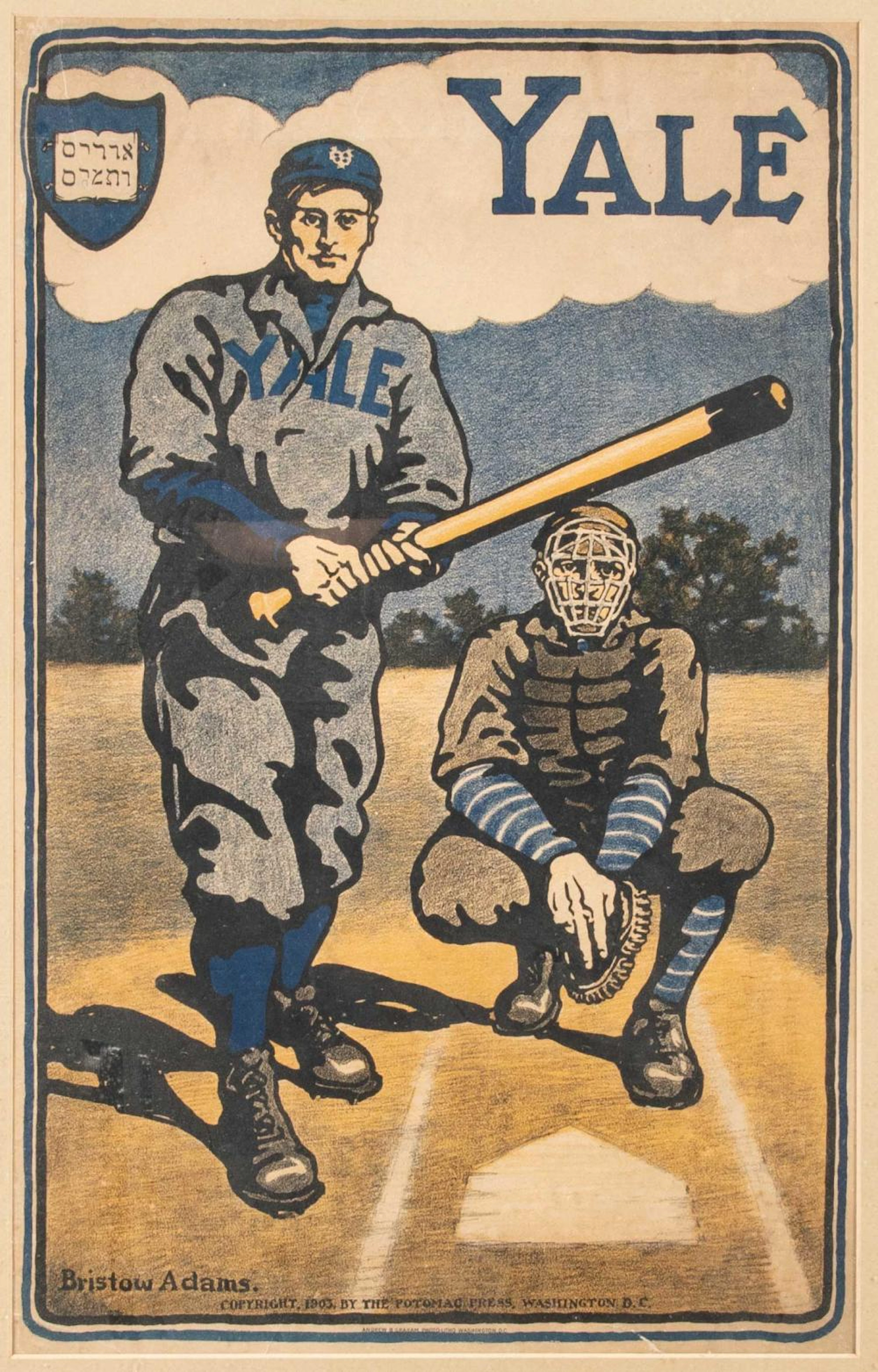 Yale baseball player poster c.1903.