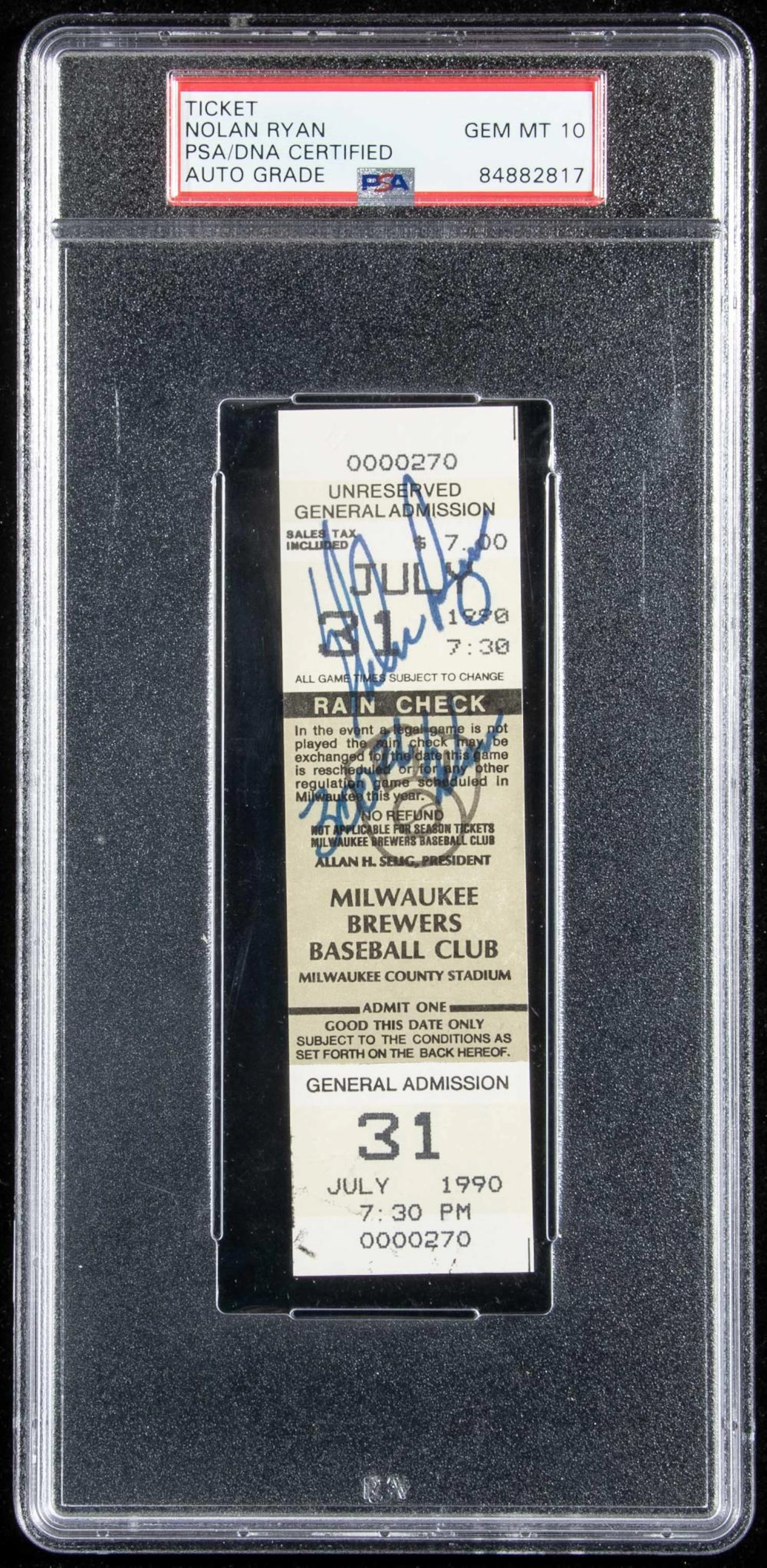 olan Ryan "300th Win" autographed and inscribed July 31