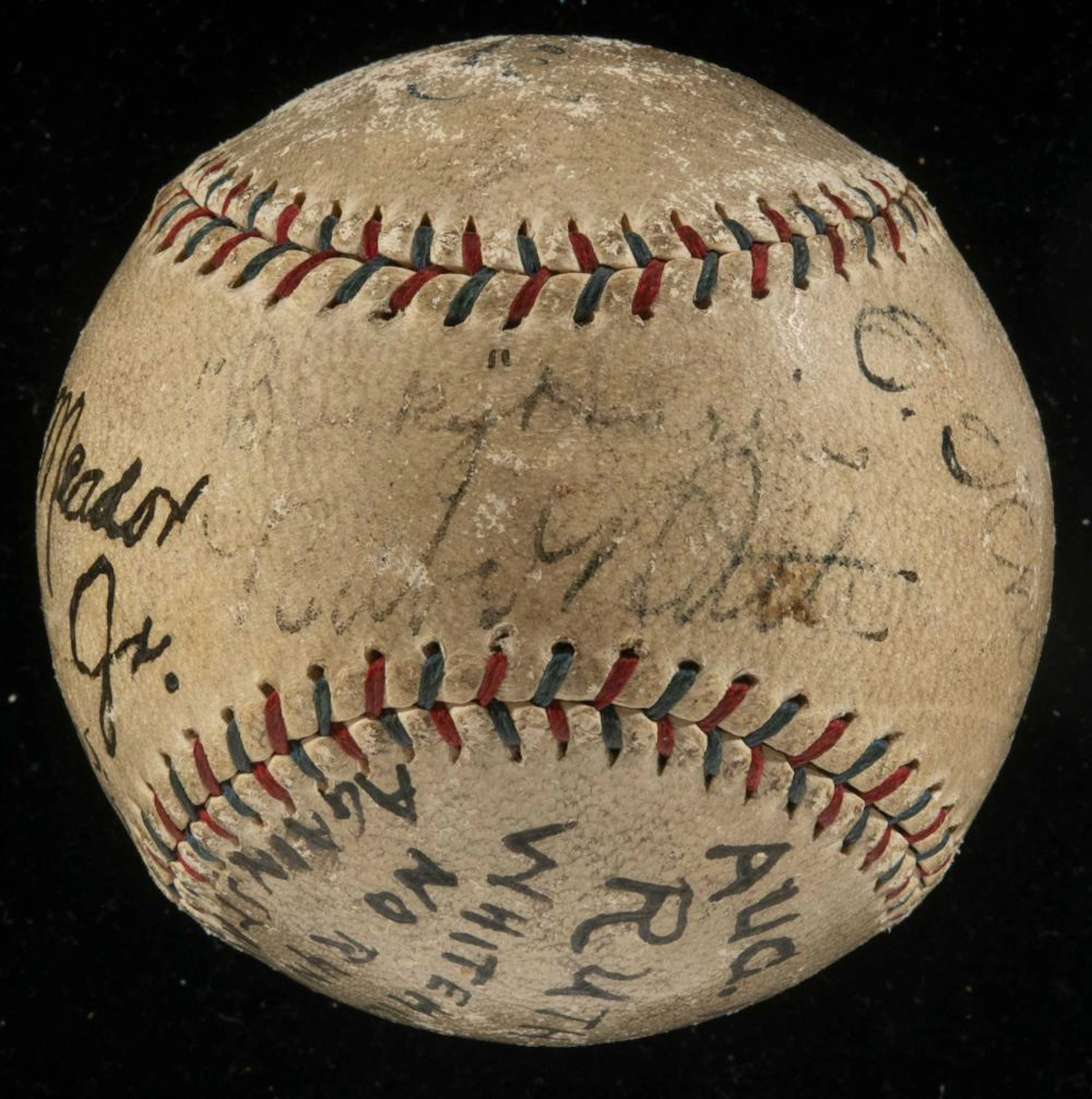Babe Ruth and others autographed baseball dated from the...