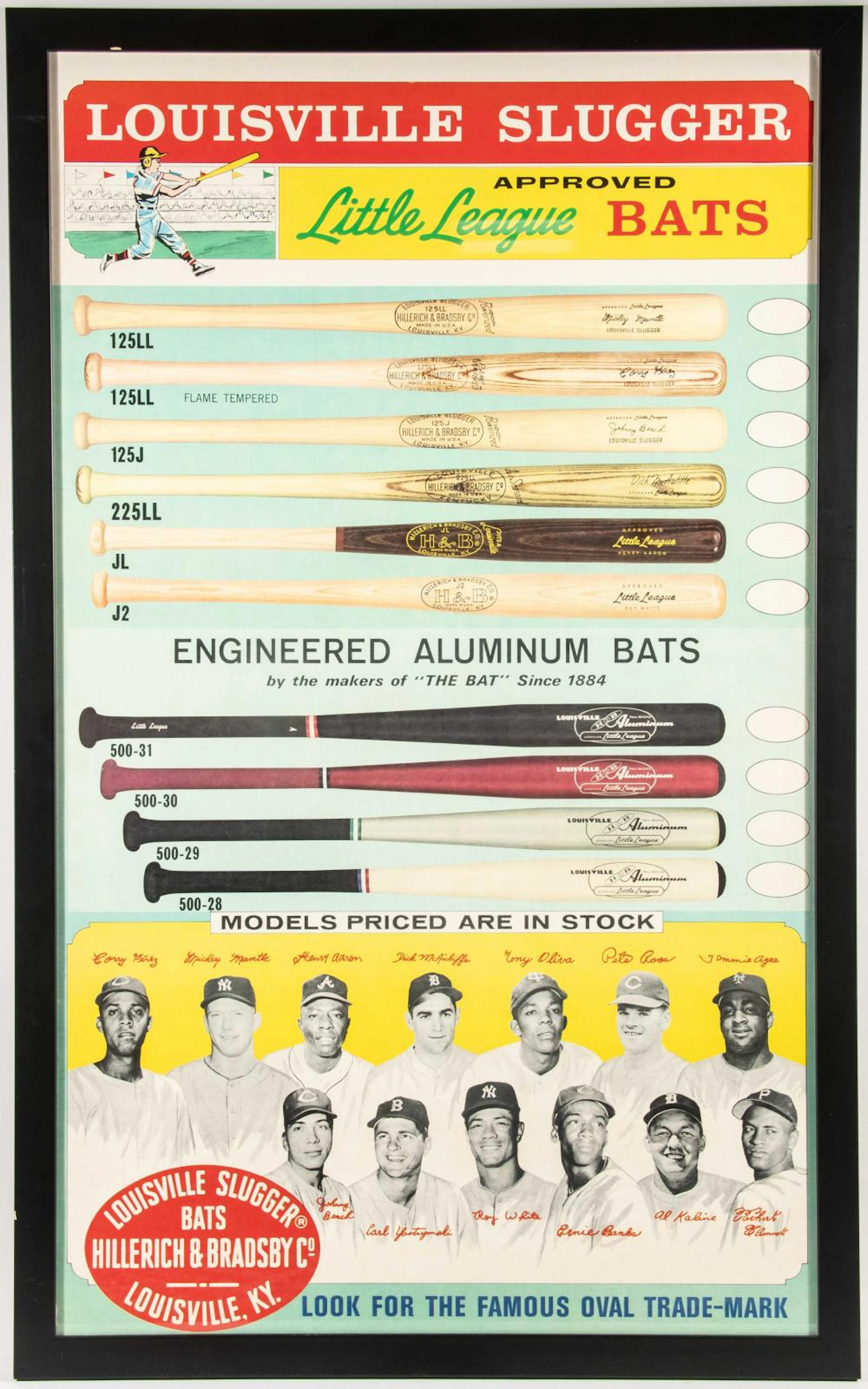 Outstanding early 1970s Louisville Slugger advertising...