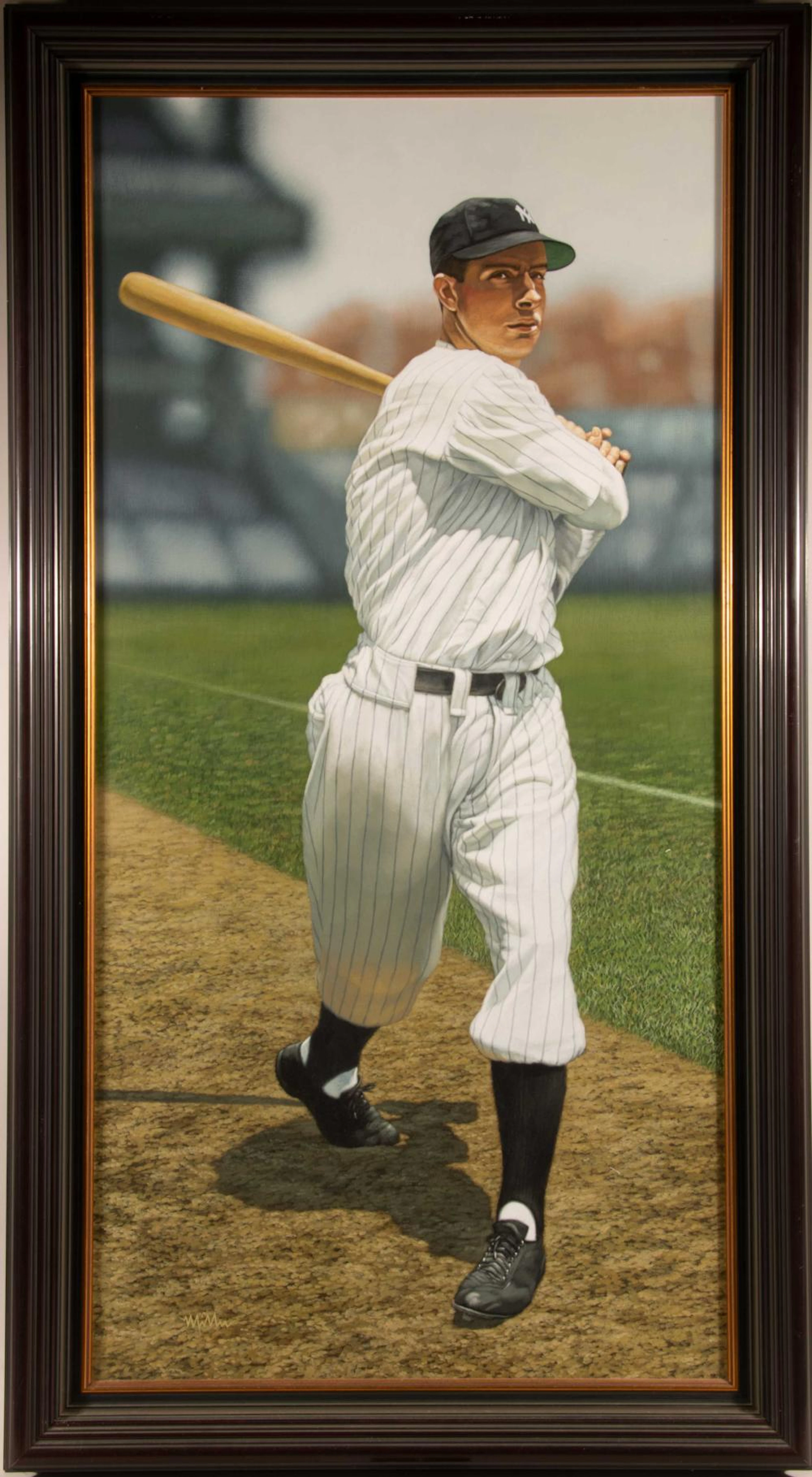 Joe DiMaggio original painting by Arthur Miller.