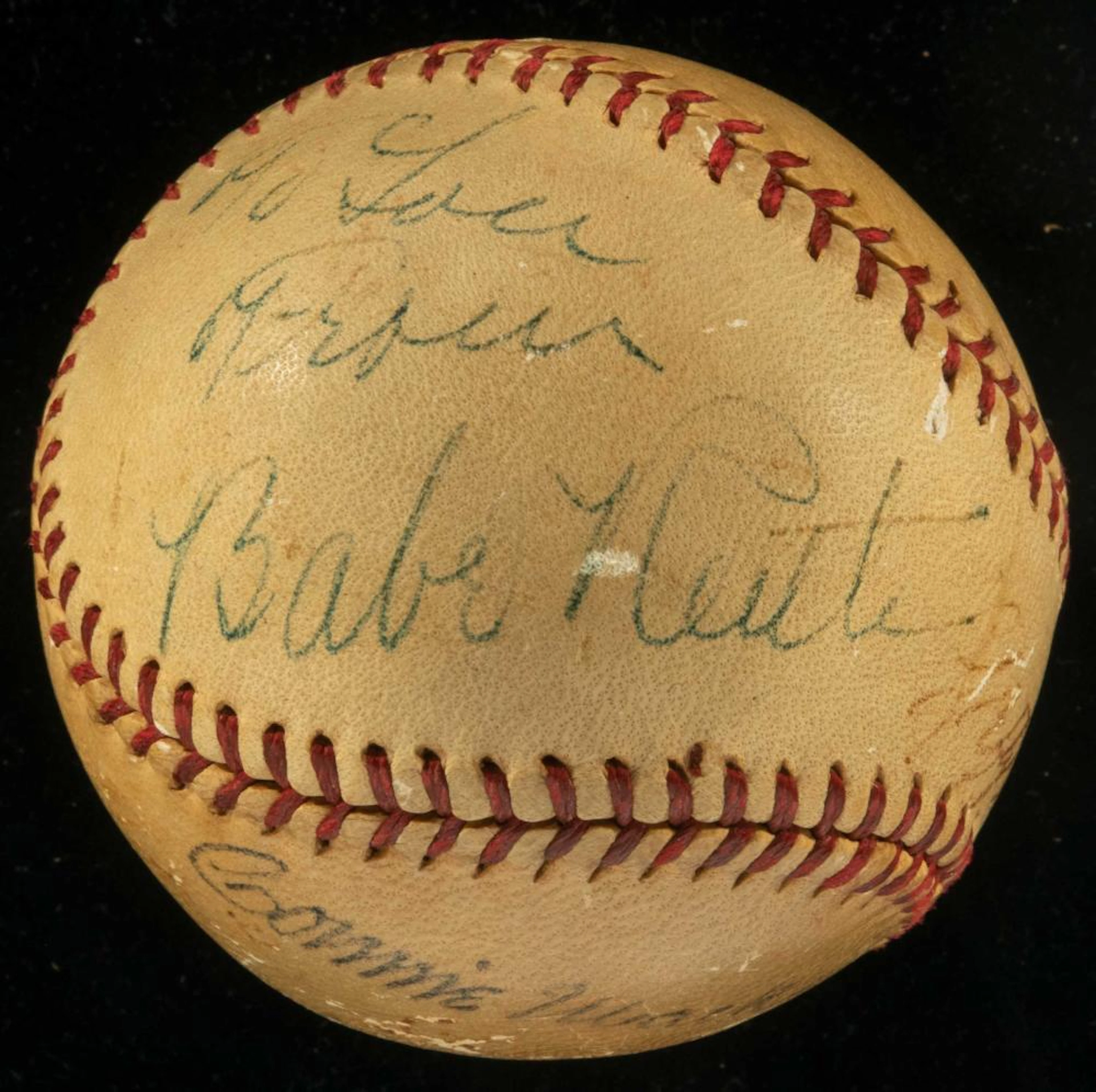 Babe Ruth and other Hall of Famers autographed baseball...