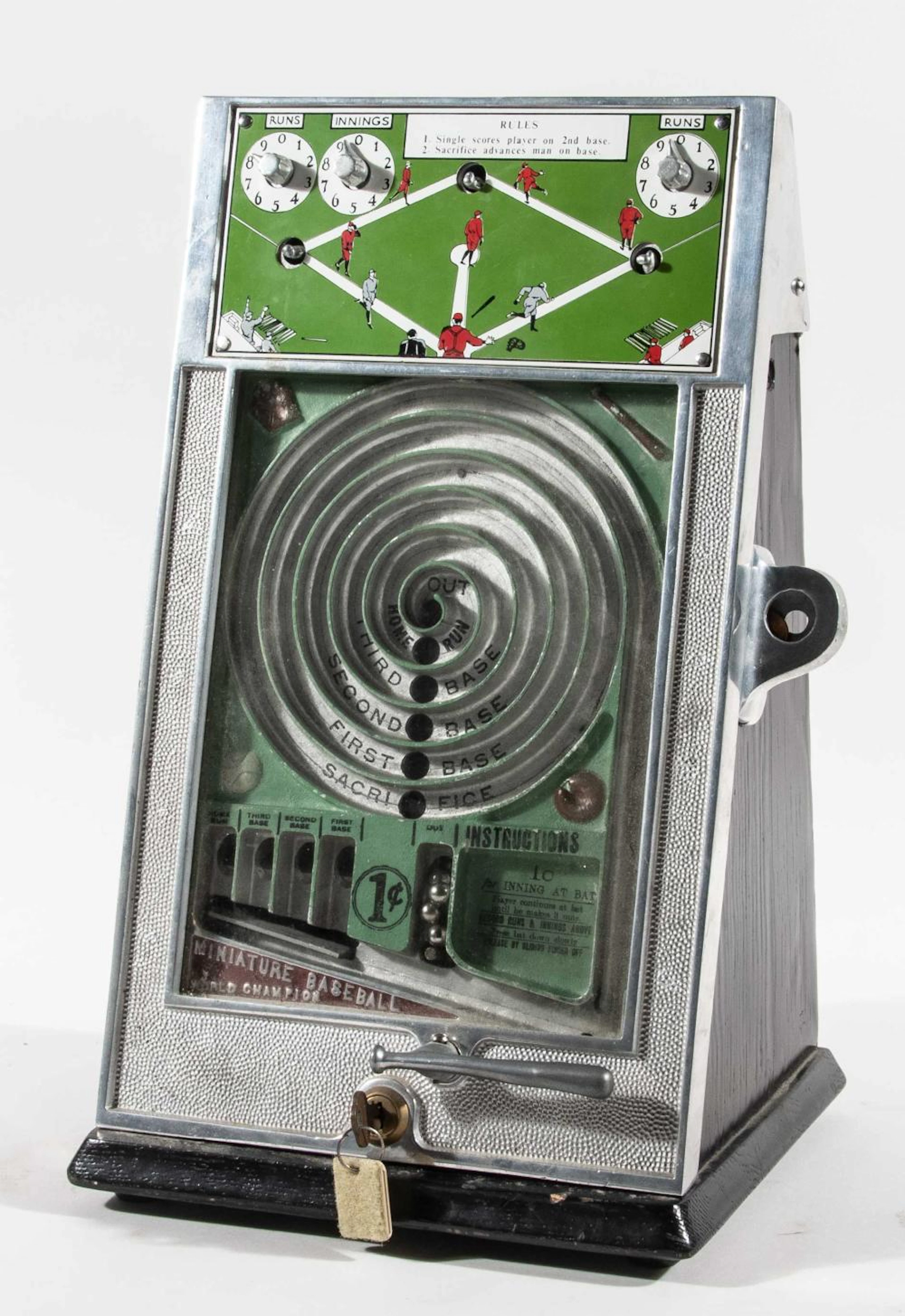 World Champion Miniature Baseball coin operated game c.1930s.