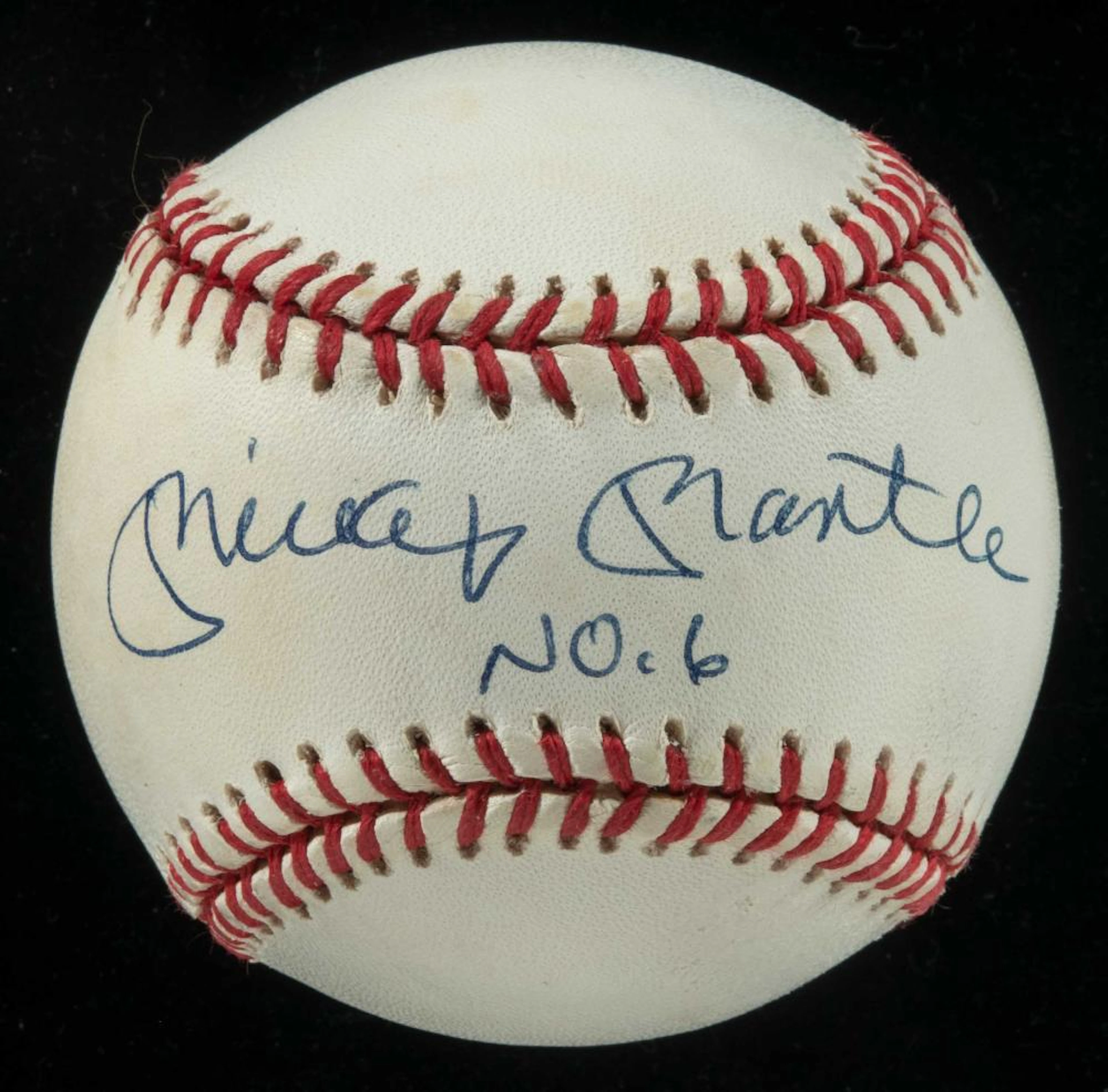*Updated grade* Rare Mickey Mantle "NO.6" single signed...