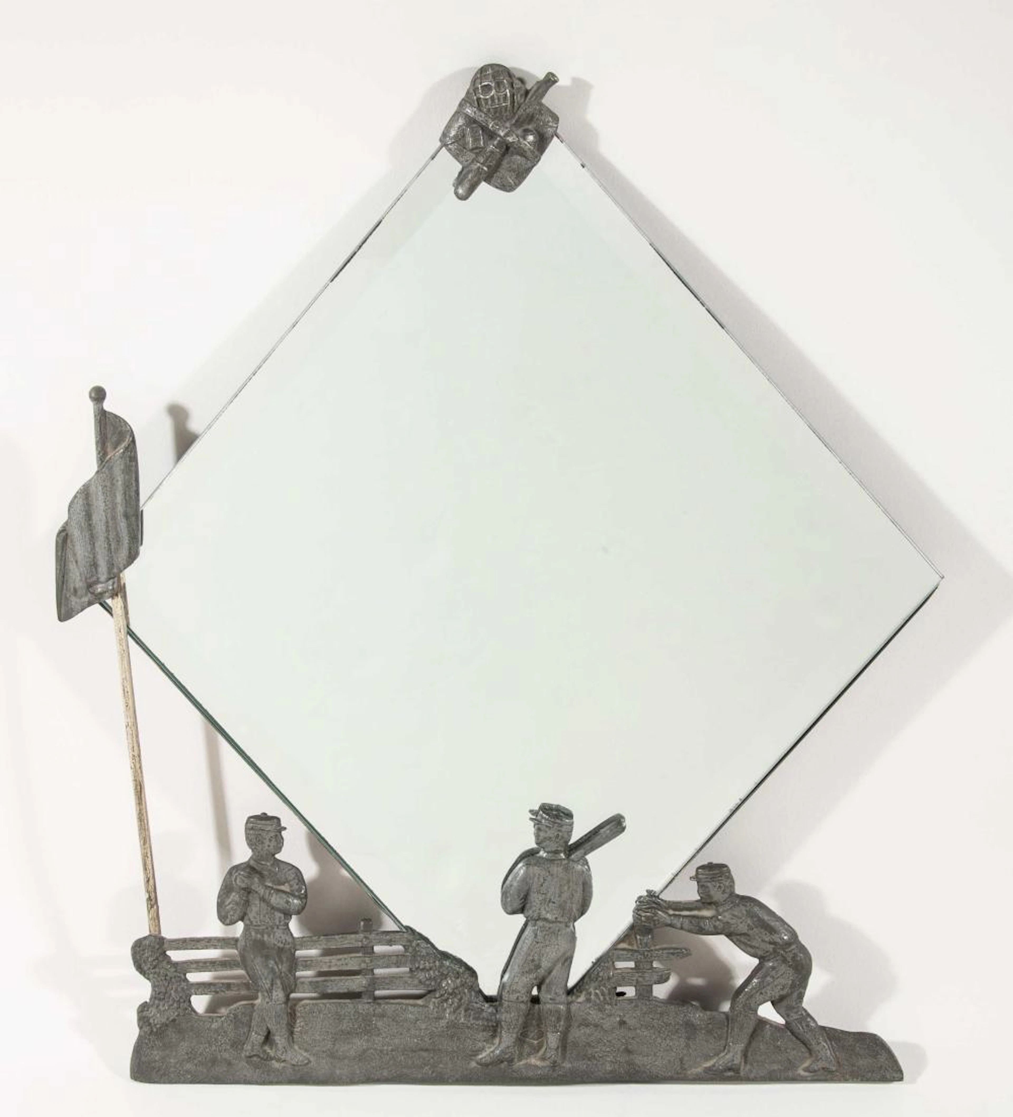 Early baseball figural mirror stand c.1889.