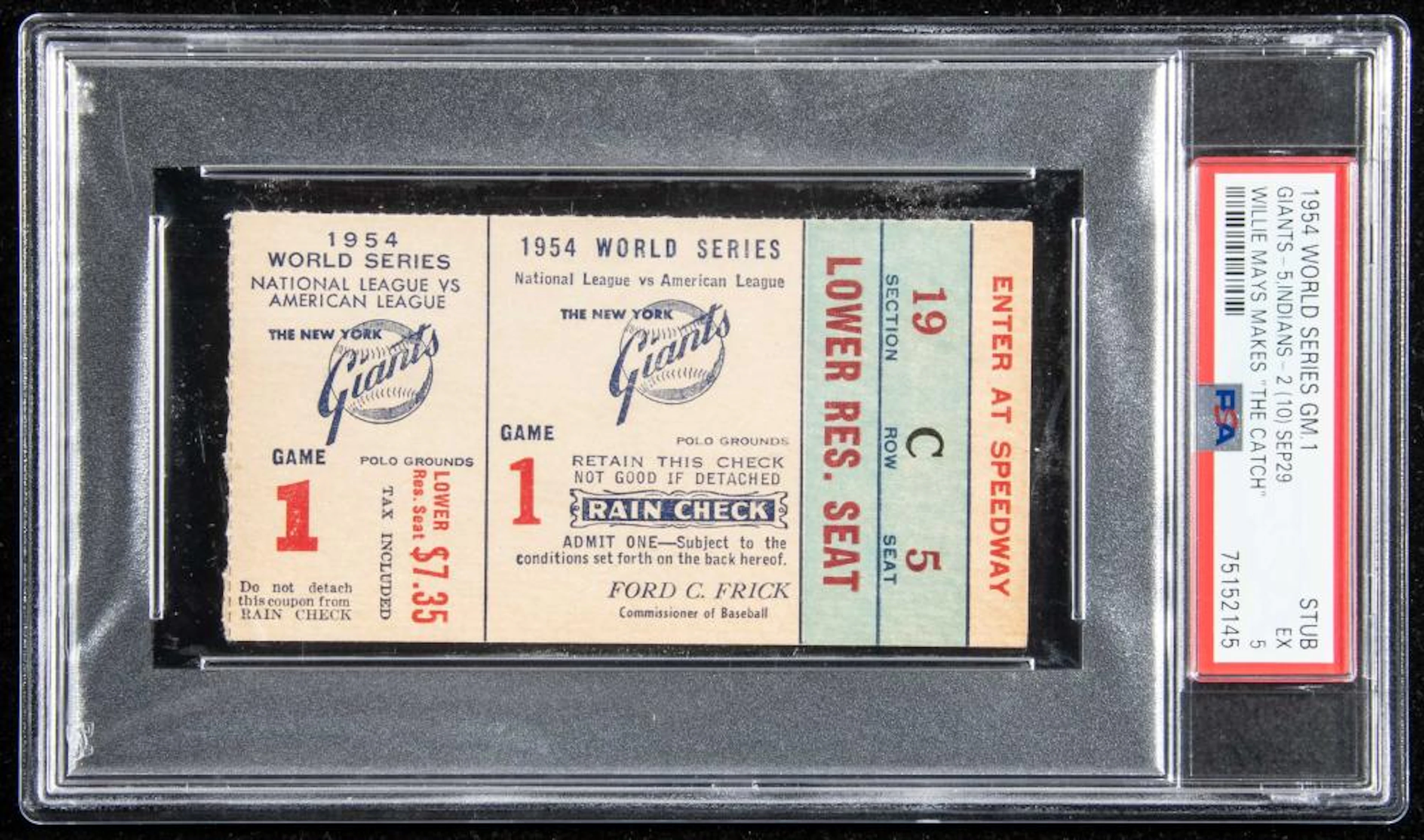 Willie Mays "The Catch" - 1954 World Series Game (1)...