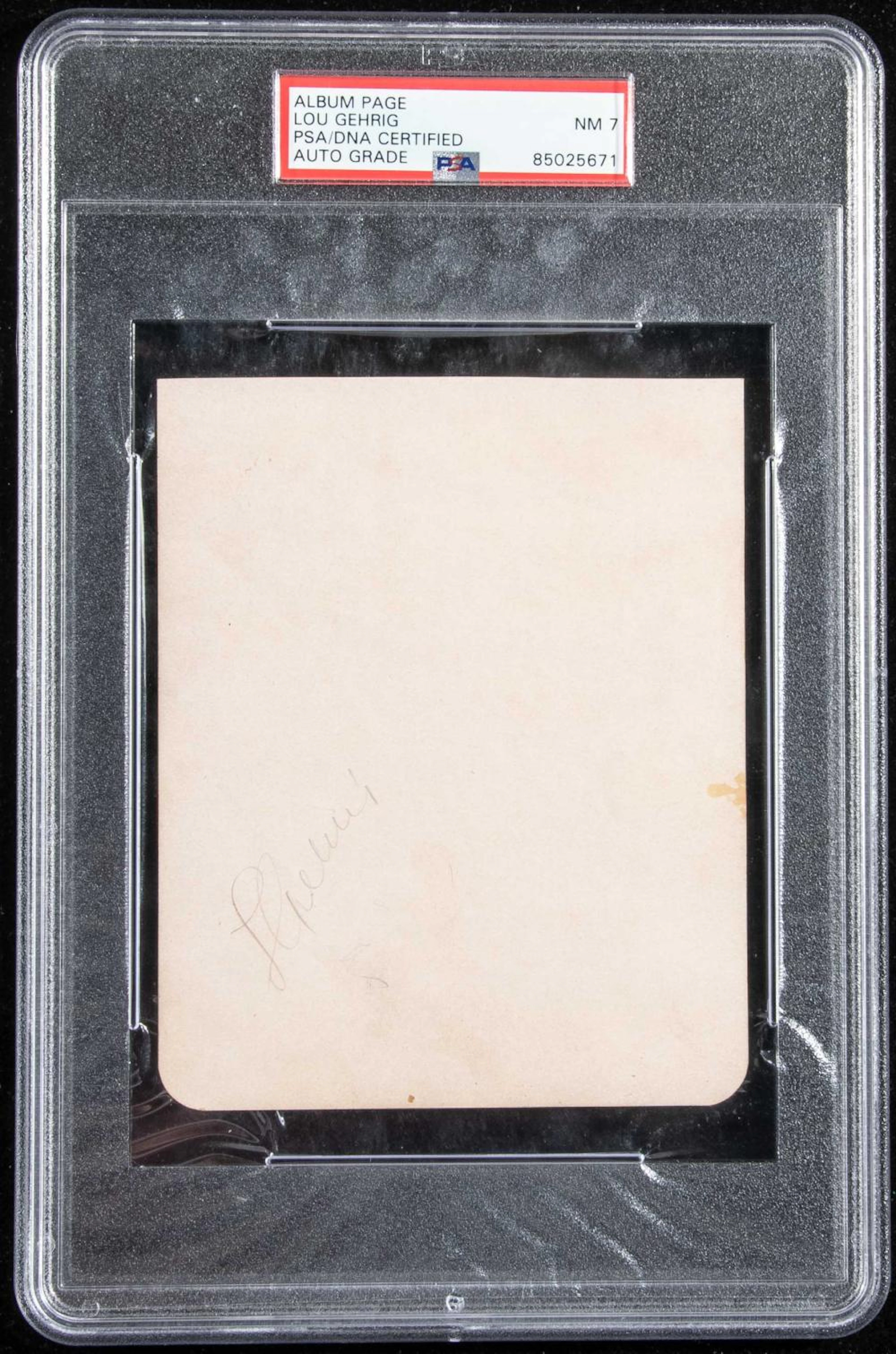 Lou Gehrig autographed album page (PSA/DNA 7 NM).
