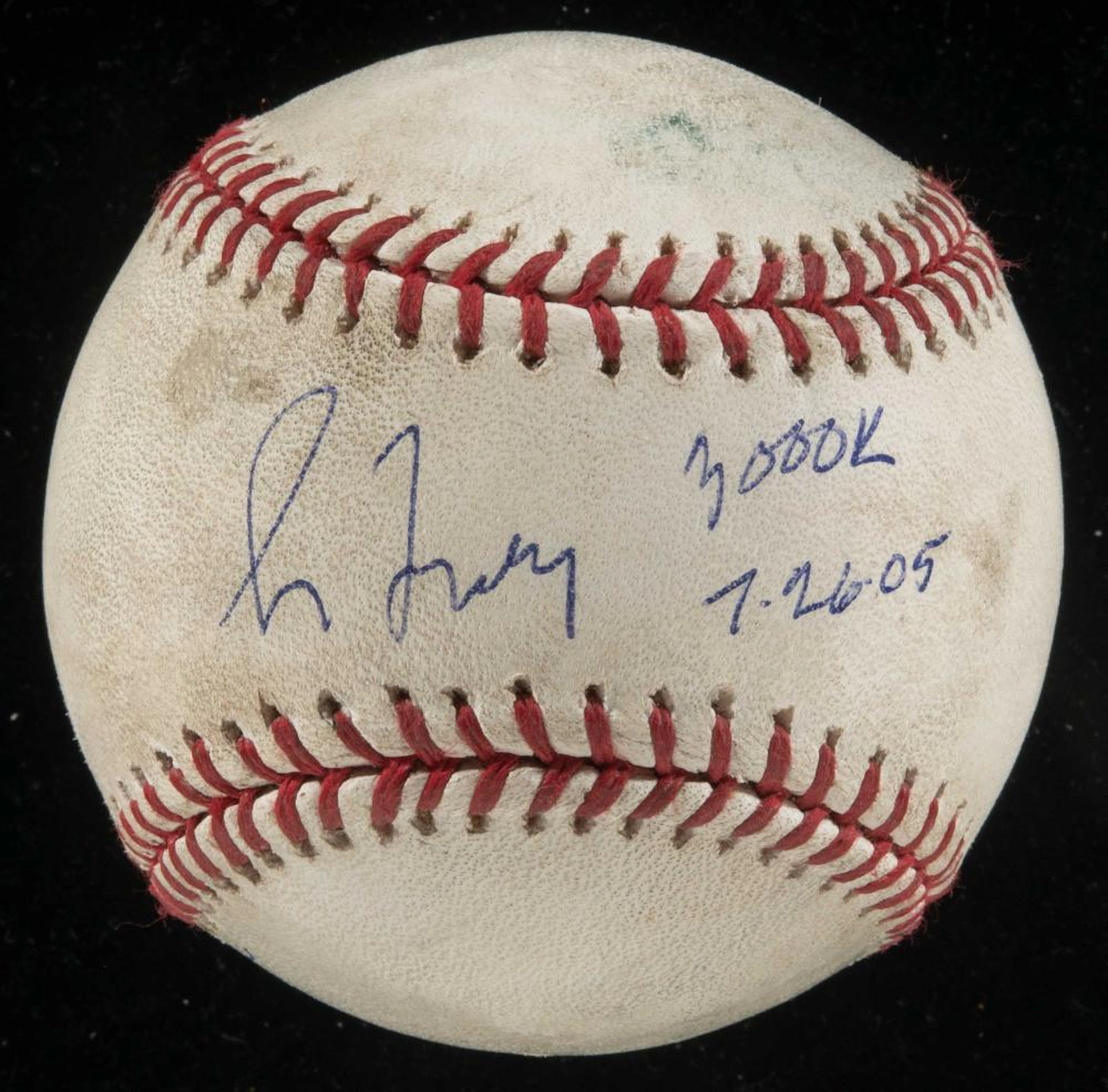 July 26, 2005 Greg Maddux autographed 3,000th strikeout...
