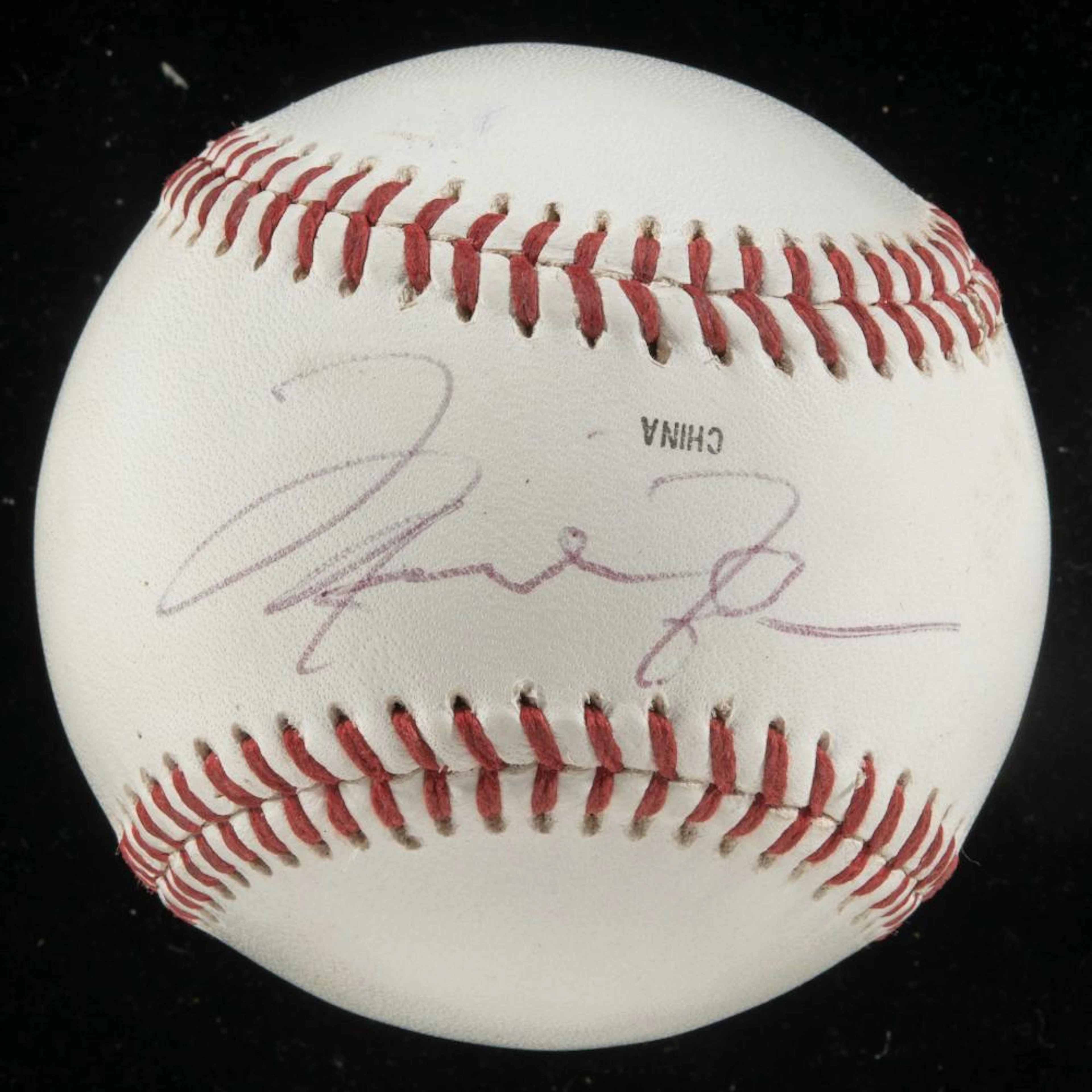 Michael Jordan single signed baseball.