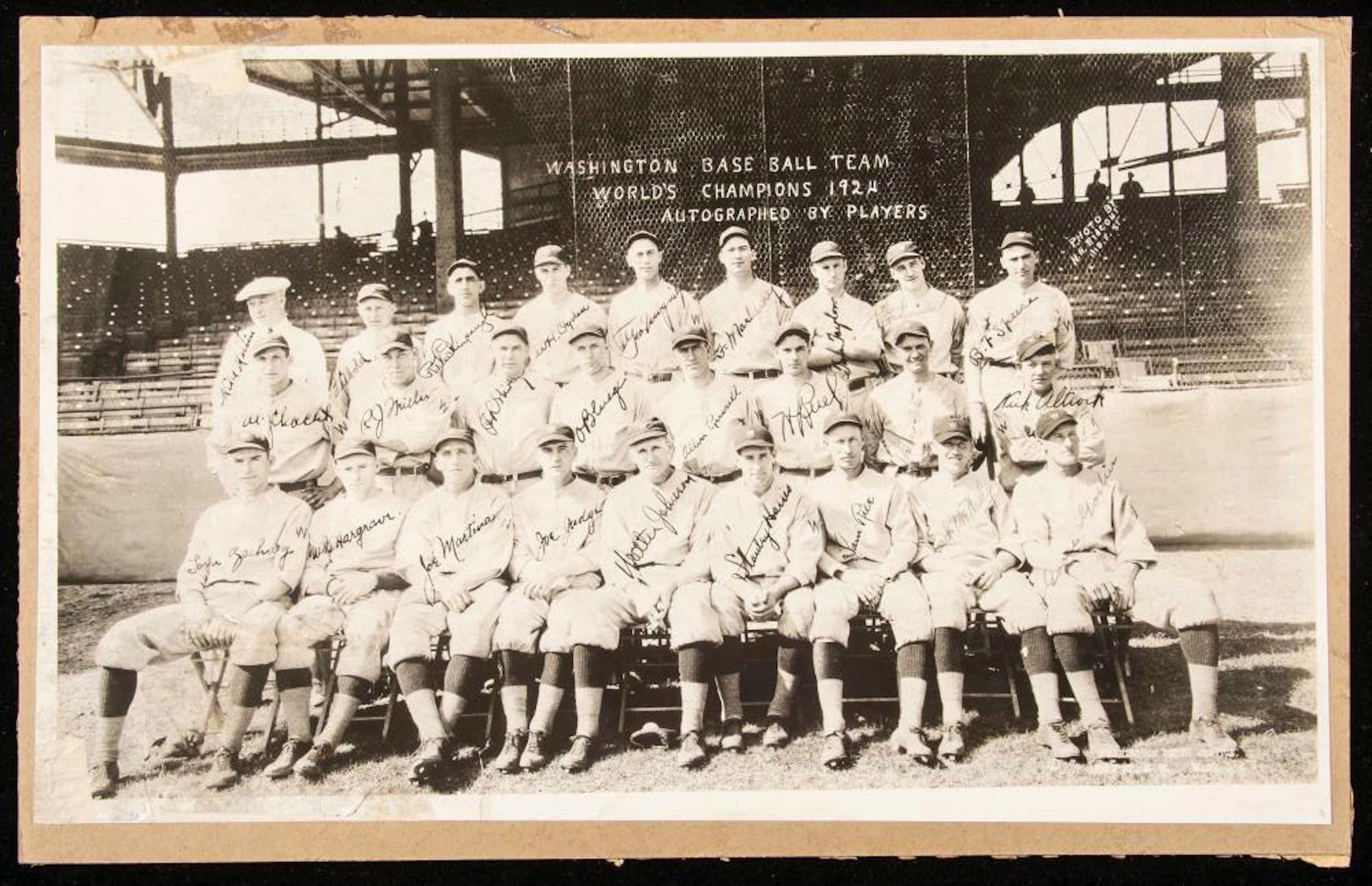 1924 Washington Senators "World's Champions" team panoramic photograph.