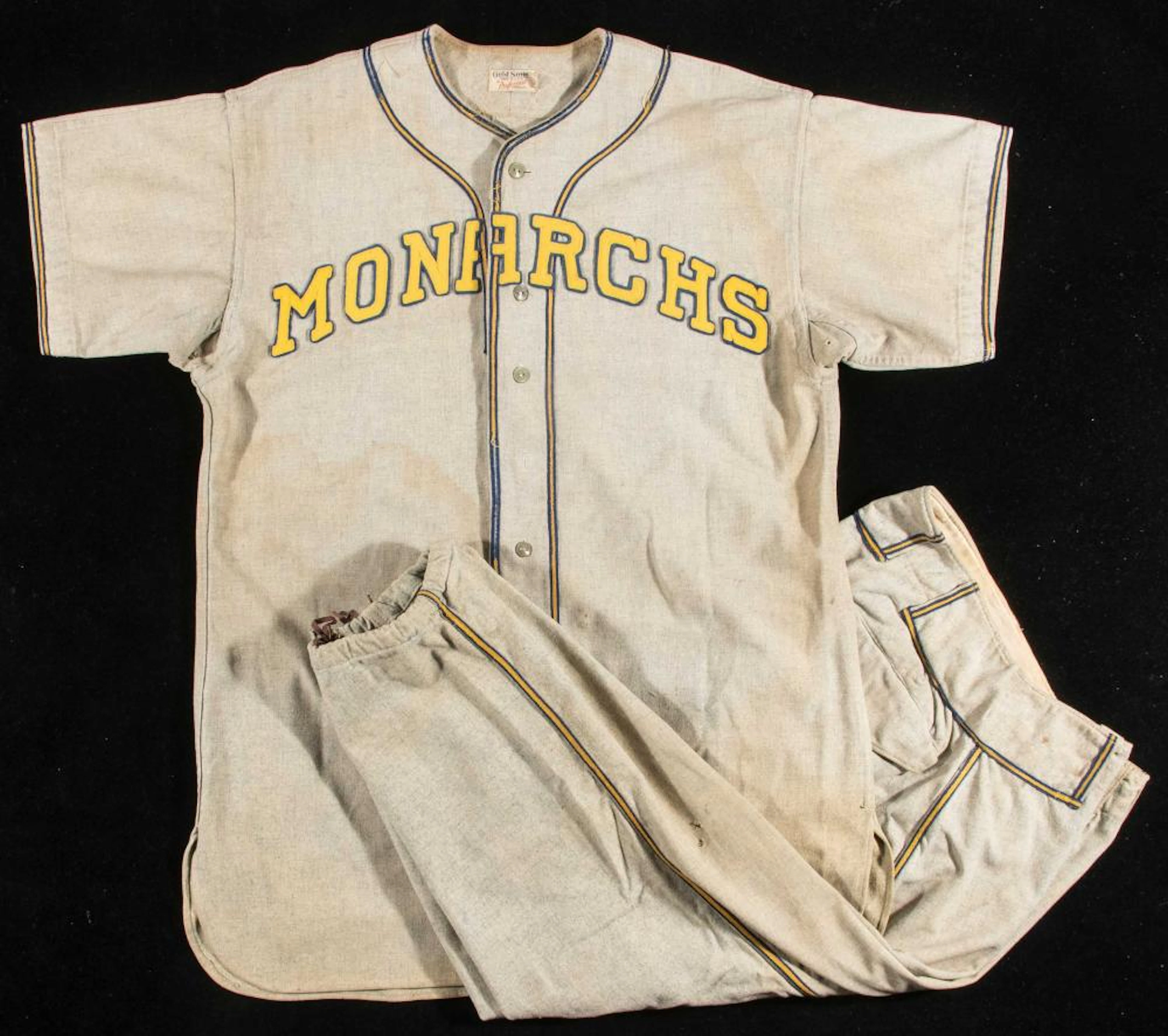 Important Kansas City Monarchs uniform with strong...
