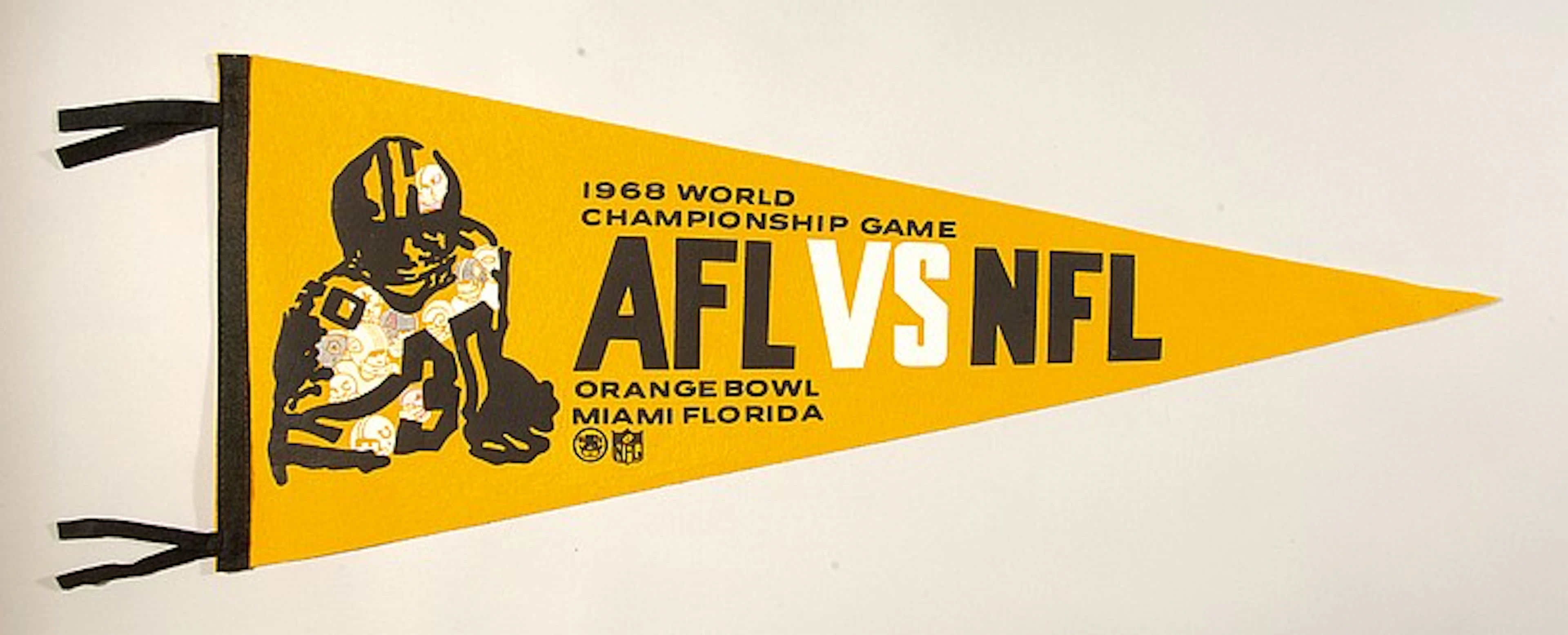 Rare and significant Super Bowl II (World Championship Game) souvenir pennant
