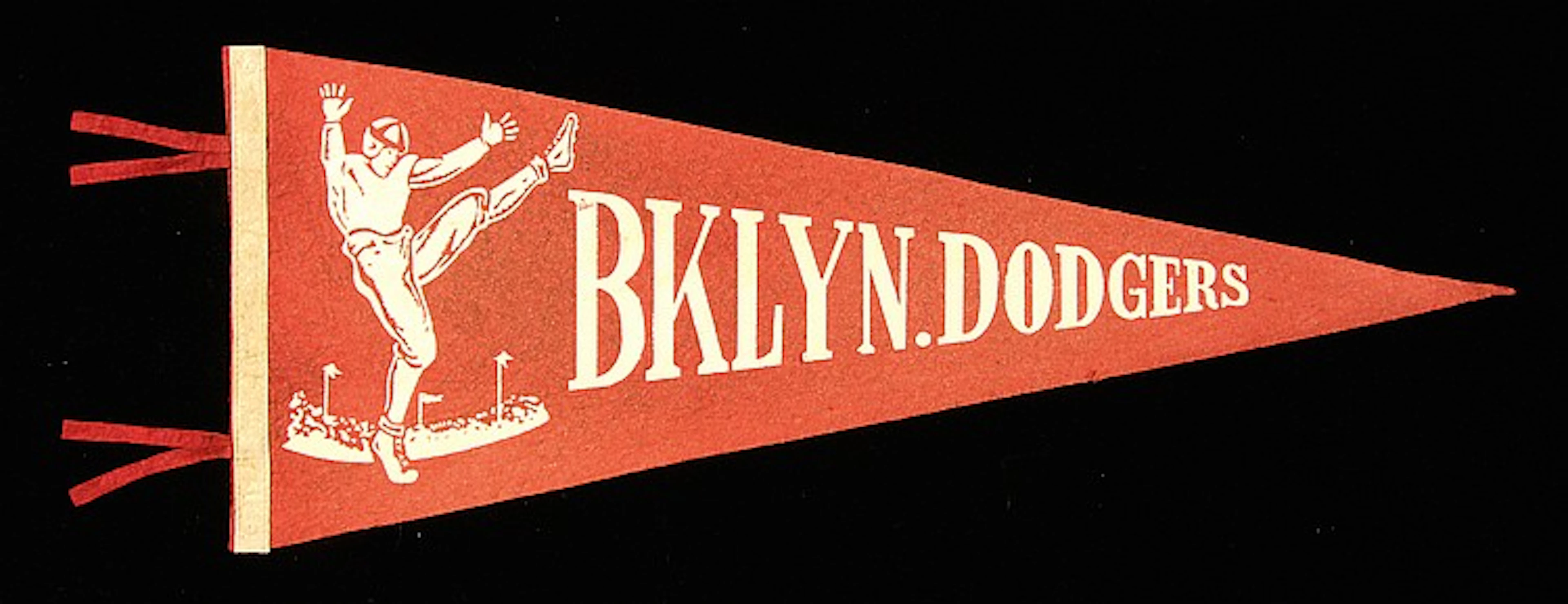 Rare Brooklyn Dodgers souvenir pennant c 1940s