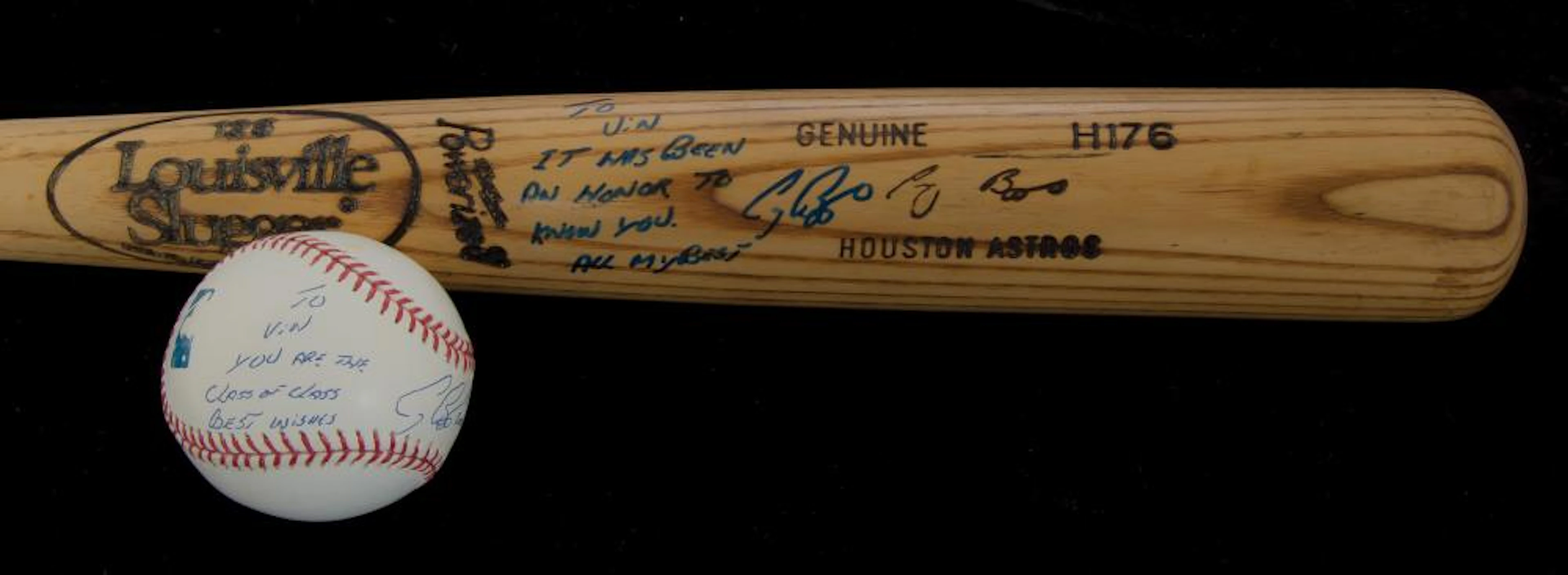 Craig Biggio professional model baseball bat and single...