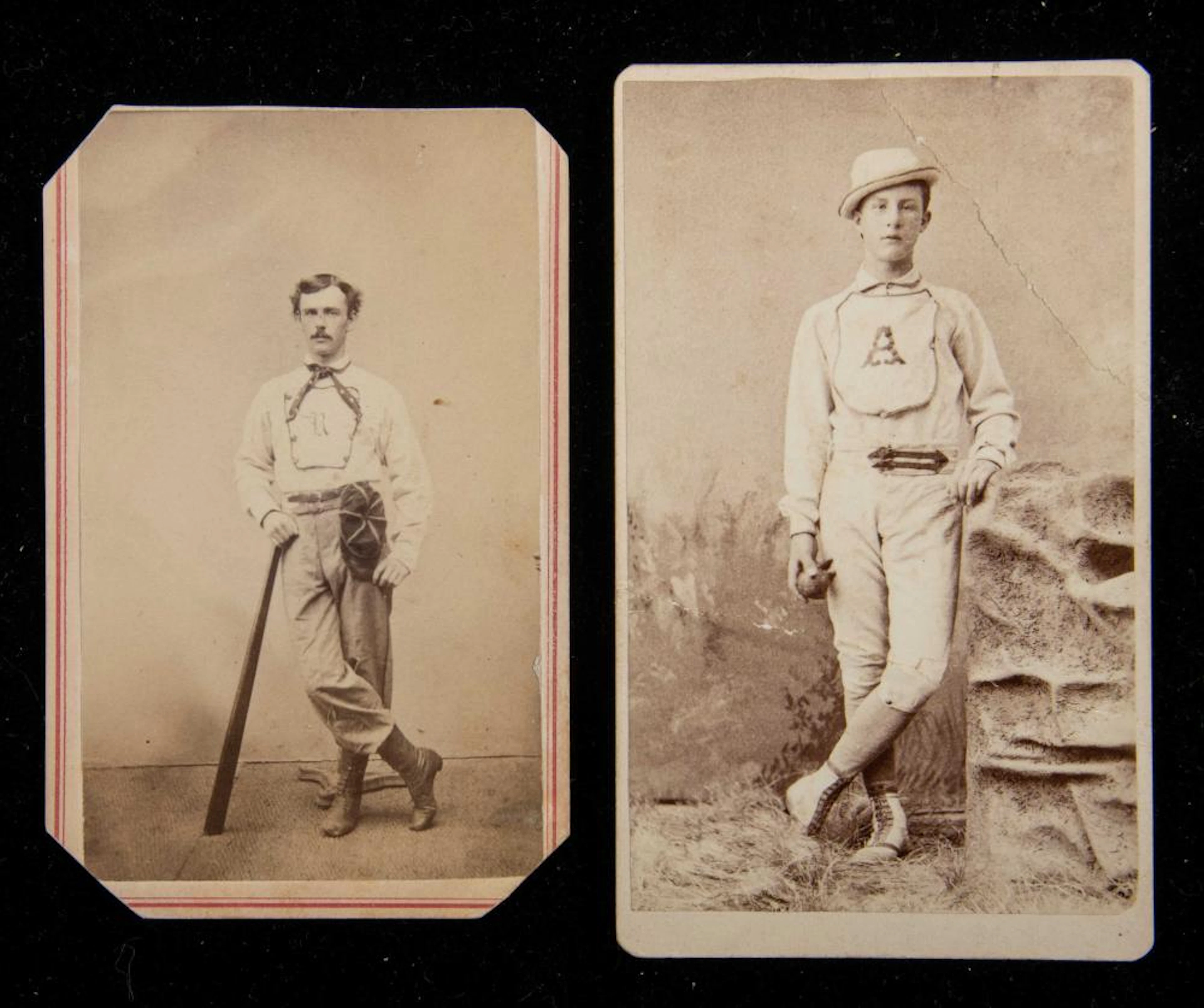 Pair of baseball player Cartes de Visite c.1870s.