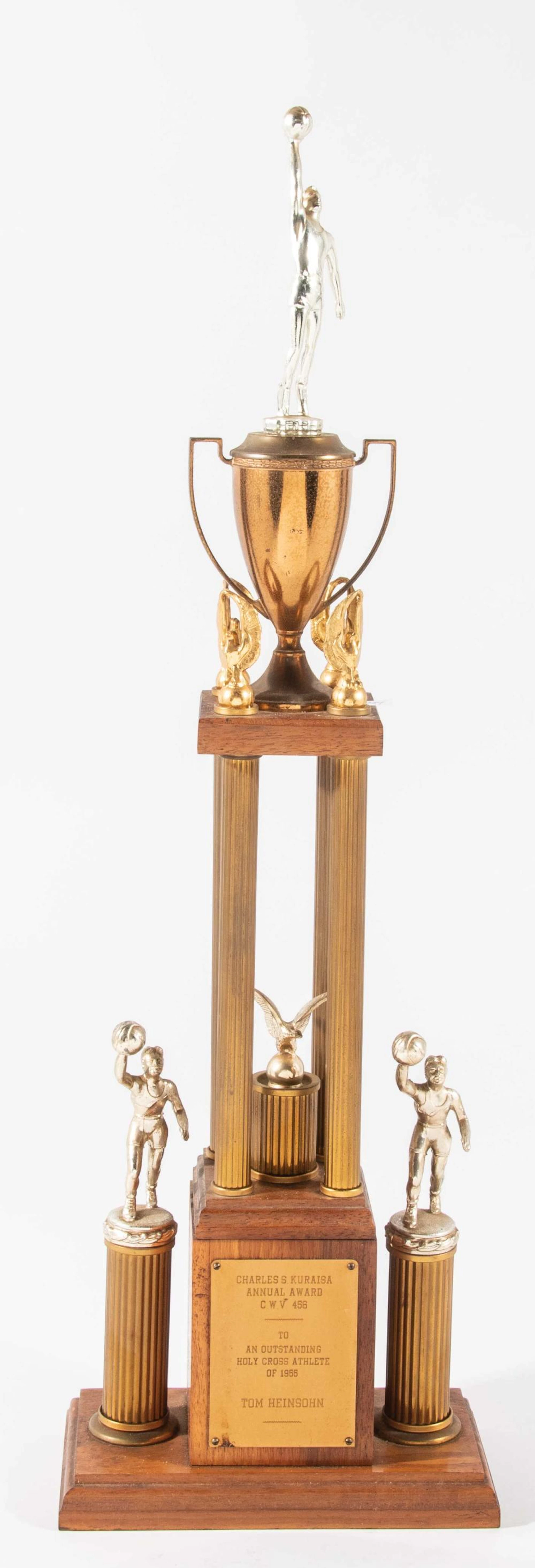 1955 Tommy Heinsohn "Outstanding Holy Cross Athlete" trophy.