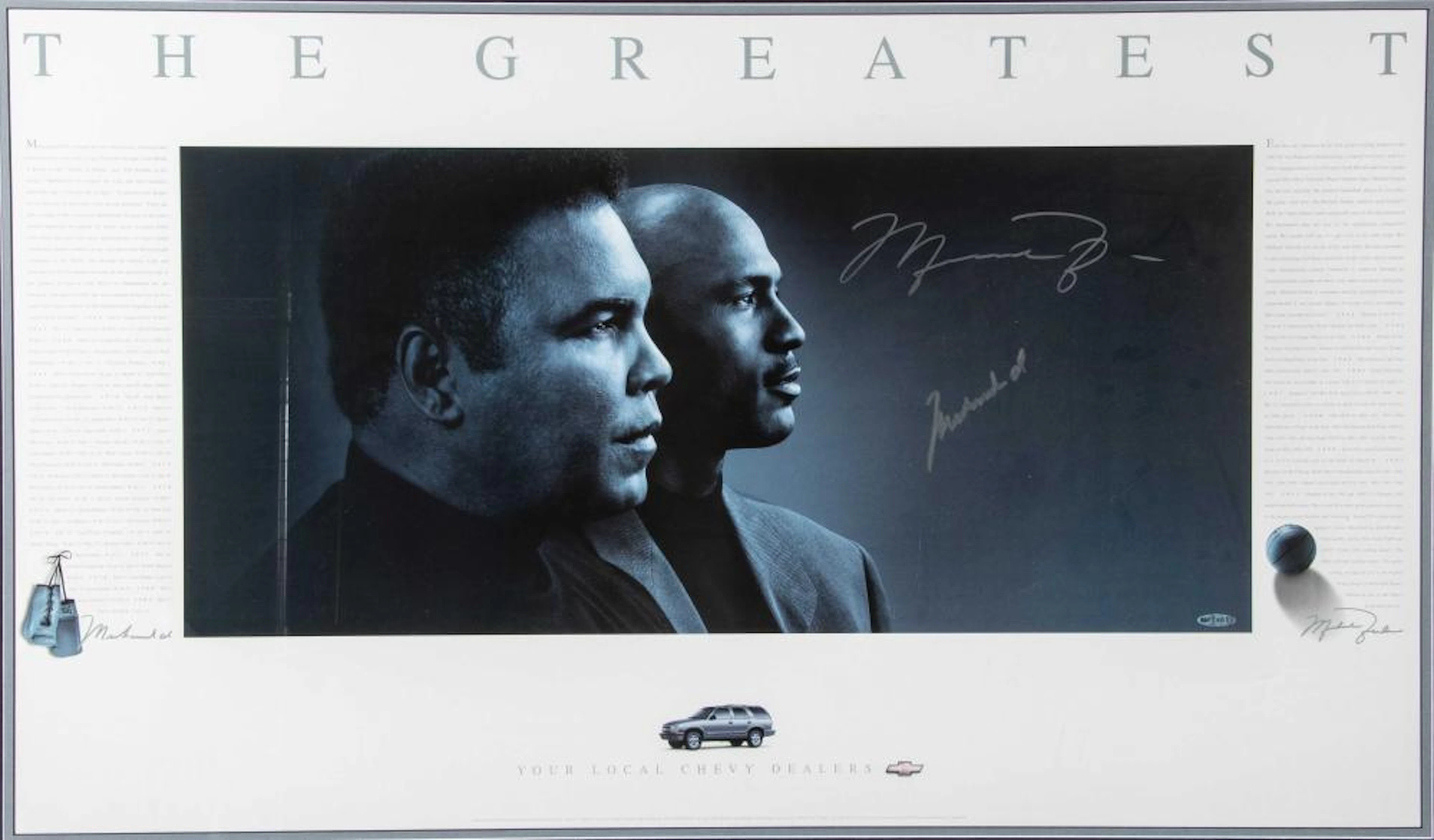 Michael Jordan and Muhammad Ali autographed "The Greatest" poster (UDA).