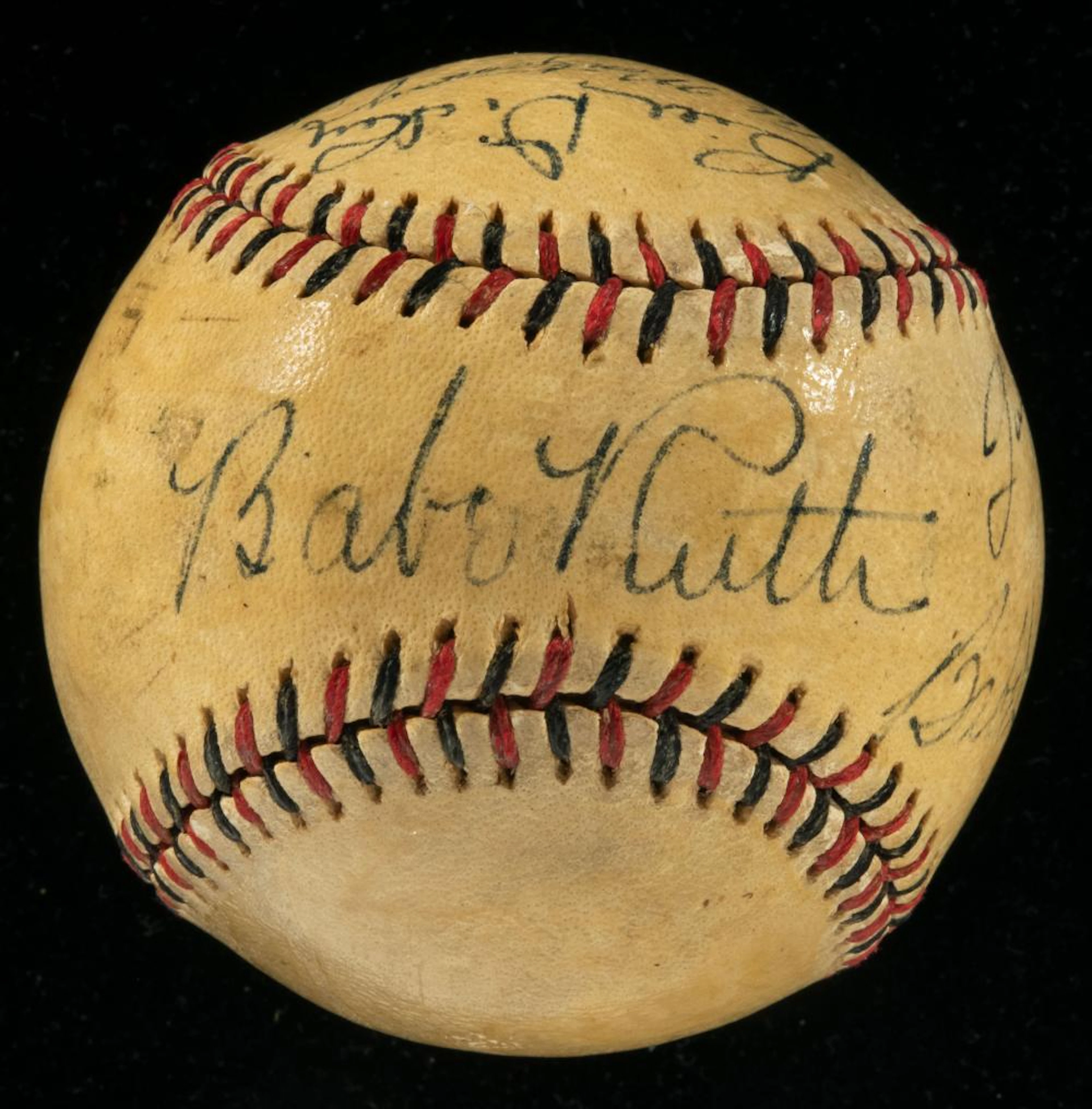 Superb Babe Ruth and Gary Cooper "Pride of the Yankees" autographed baseball.
