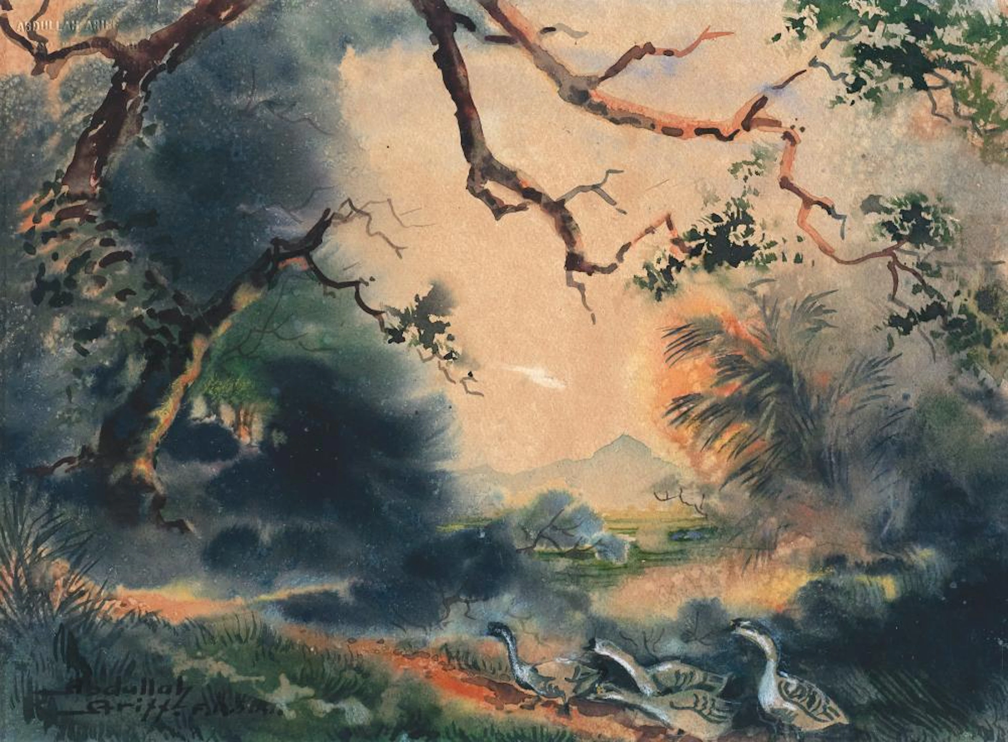 Abdullah Ariff (b. Penang, 1904 - d. 1960) Malayan Rural Scene