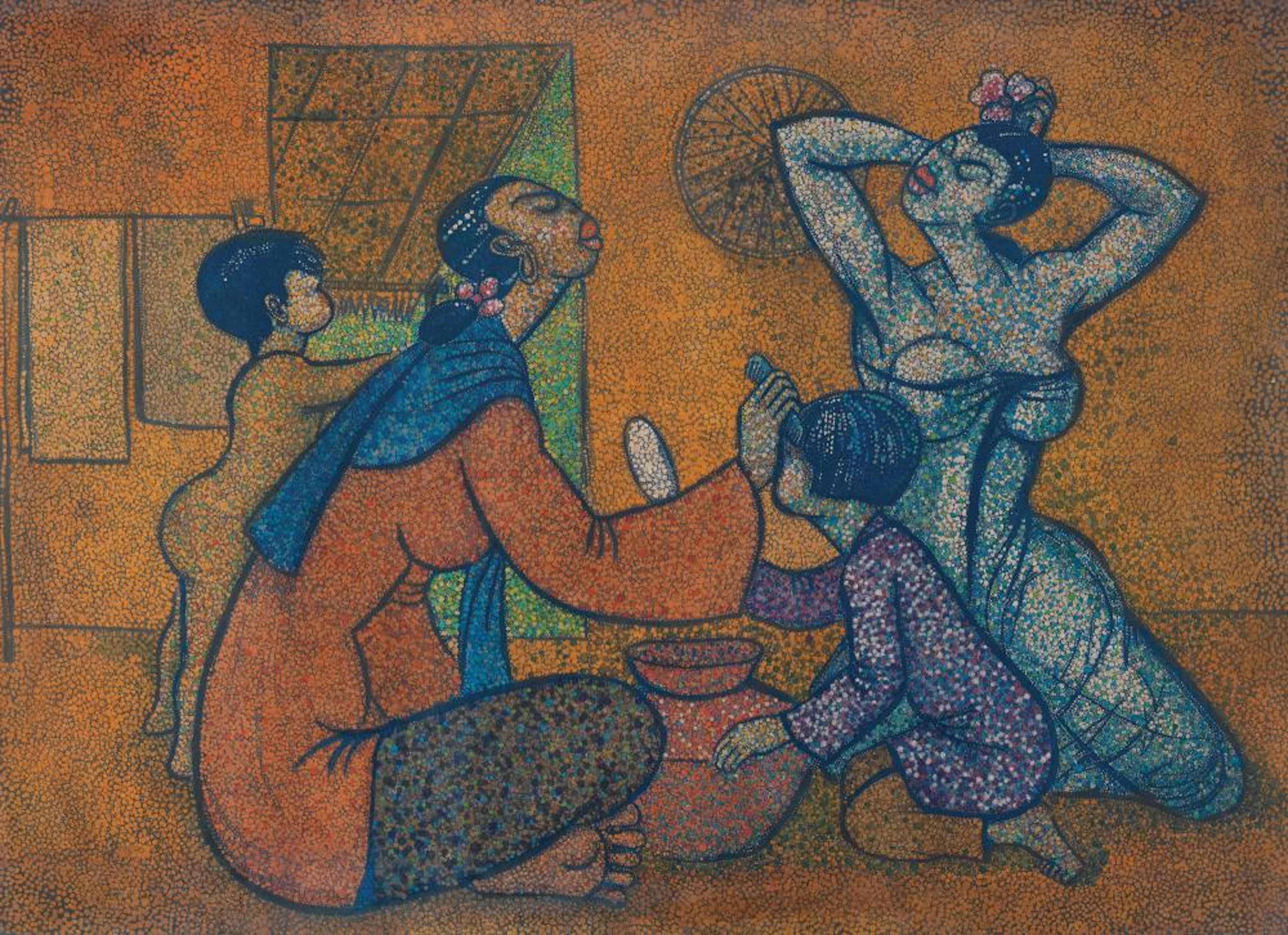 Chuah Thean Teng, Dato' (b. 1912 - 2008) Mother And Child, 1960s