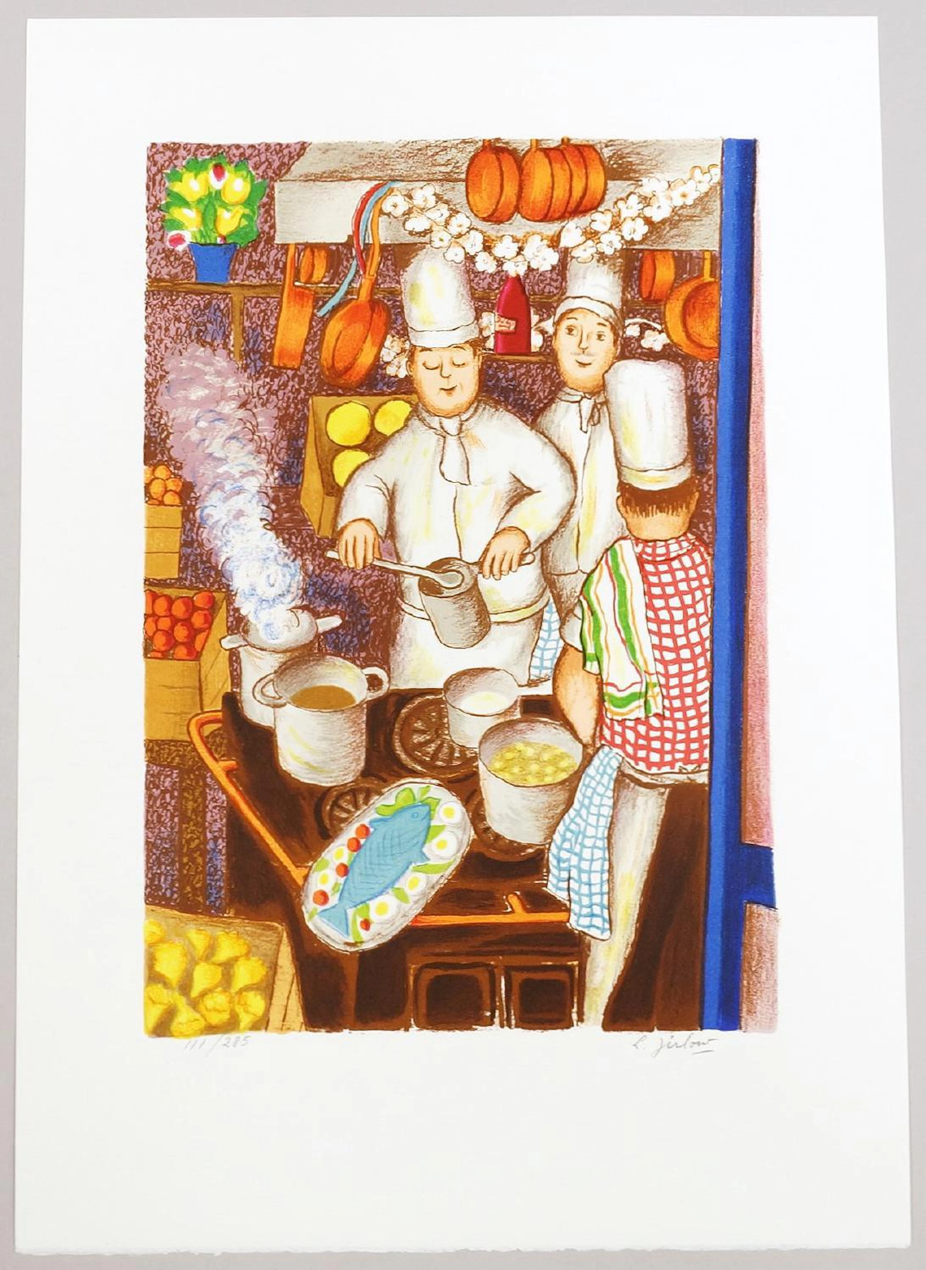 Lennart Jirlow, Färglitografi, tryckt hos Mourlot, Paris, 54x38