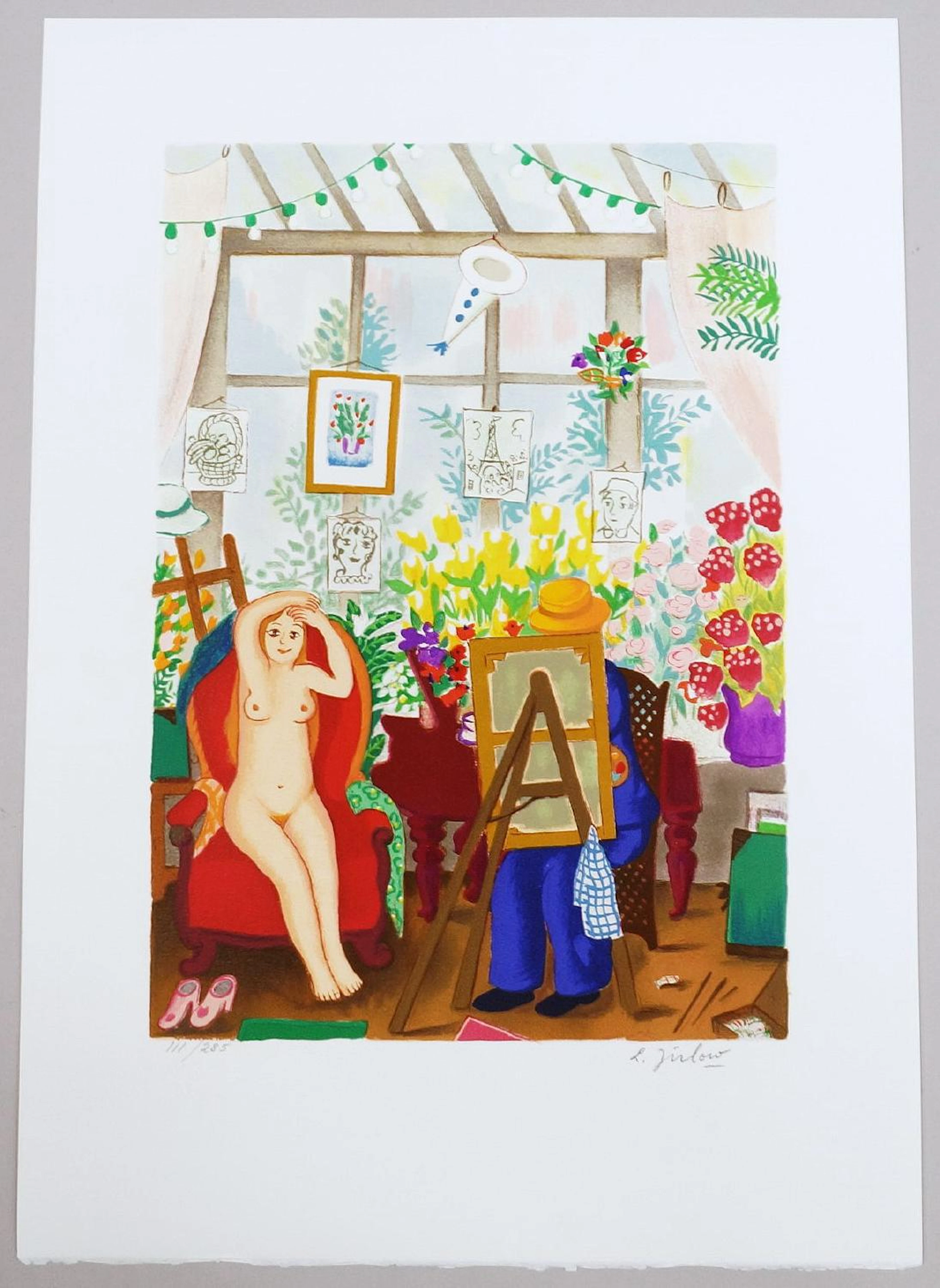 Lennart Jirlow, Färglitografi, tryckt hos Mourlot, Paris, 54x38