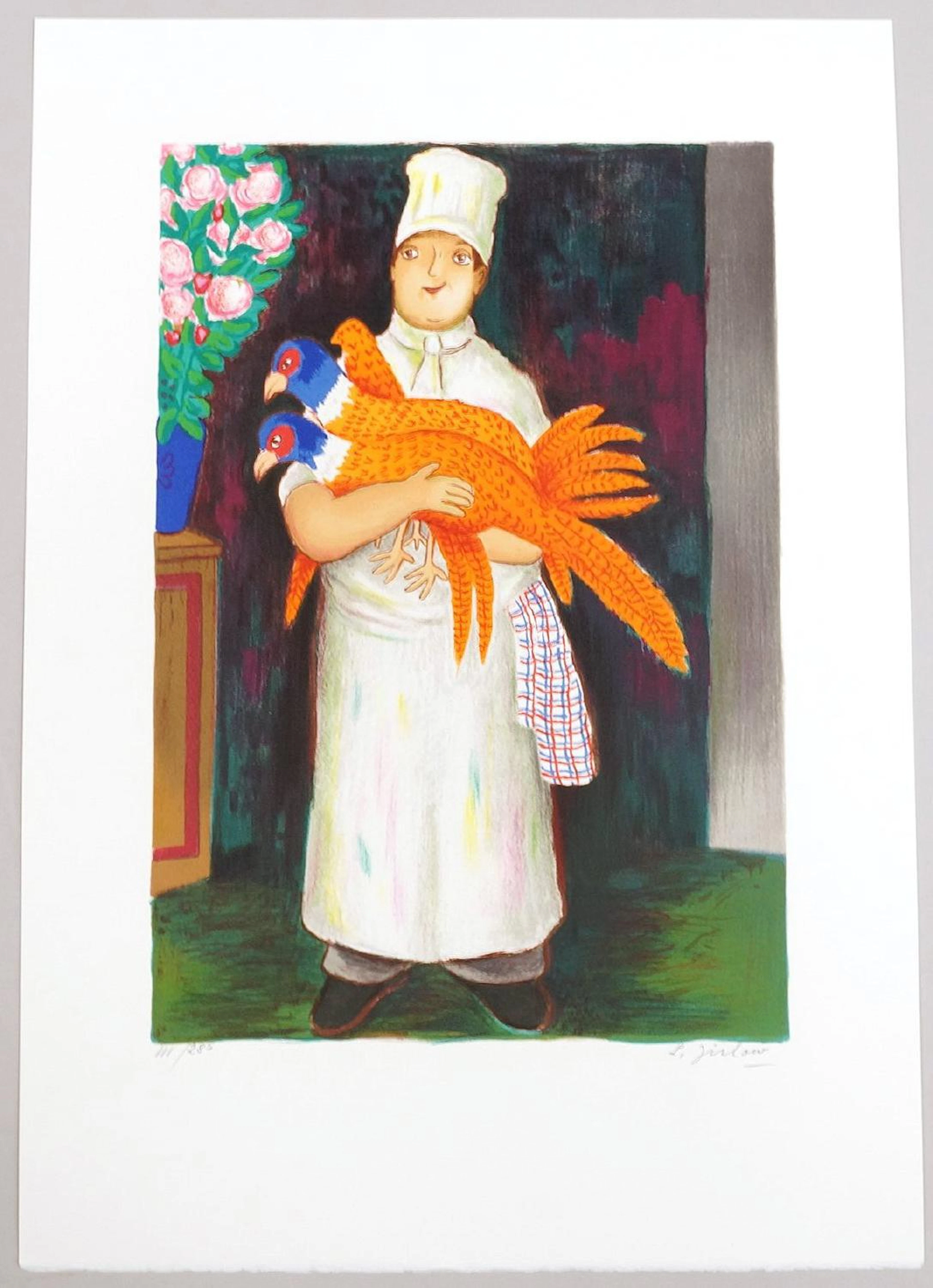 Lennart Jirlow, Färglitografi, tryckt hos Mourlot, Paris, 54x38