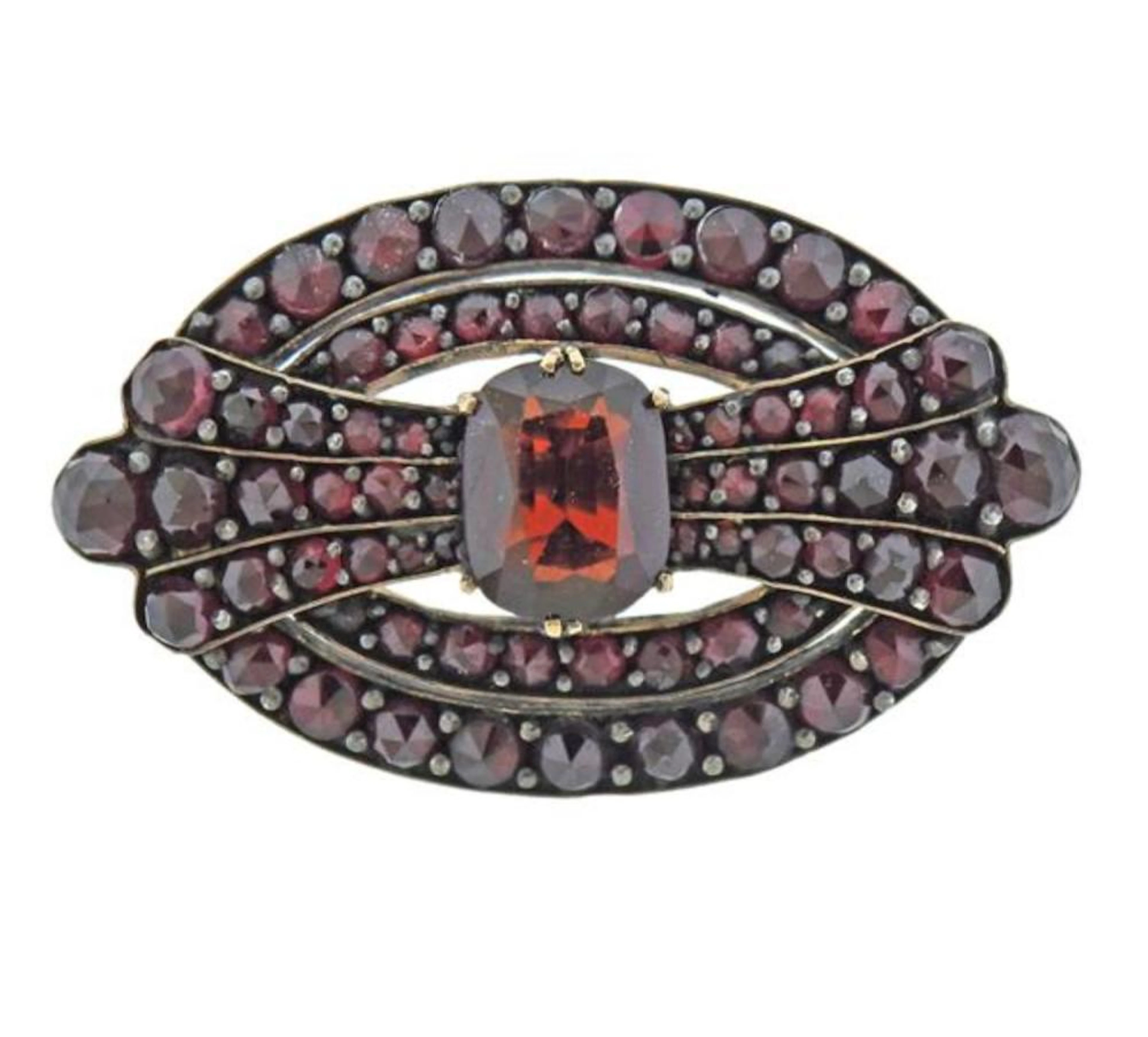 Antique Victorian Bohemian Garnet Broch Pi
