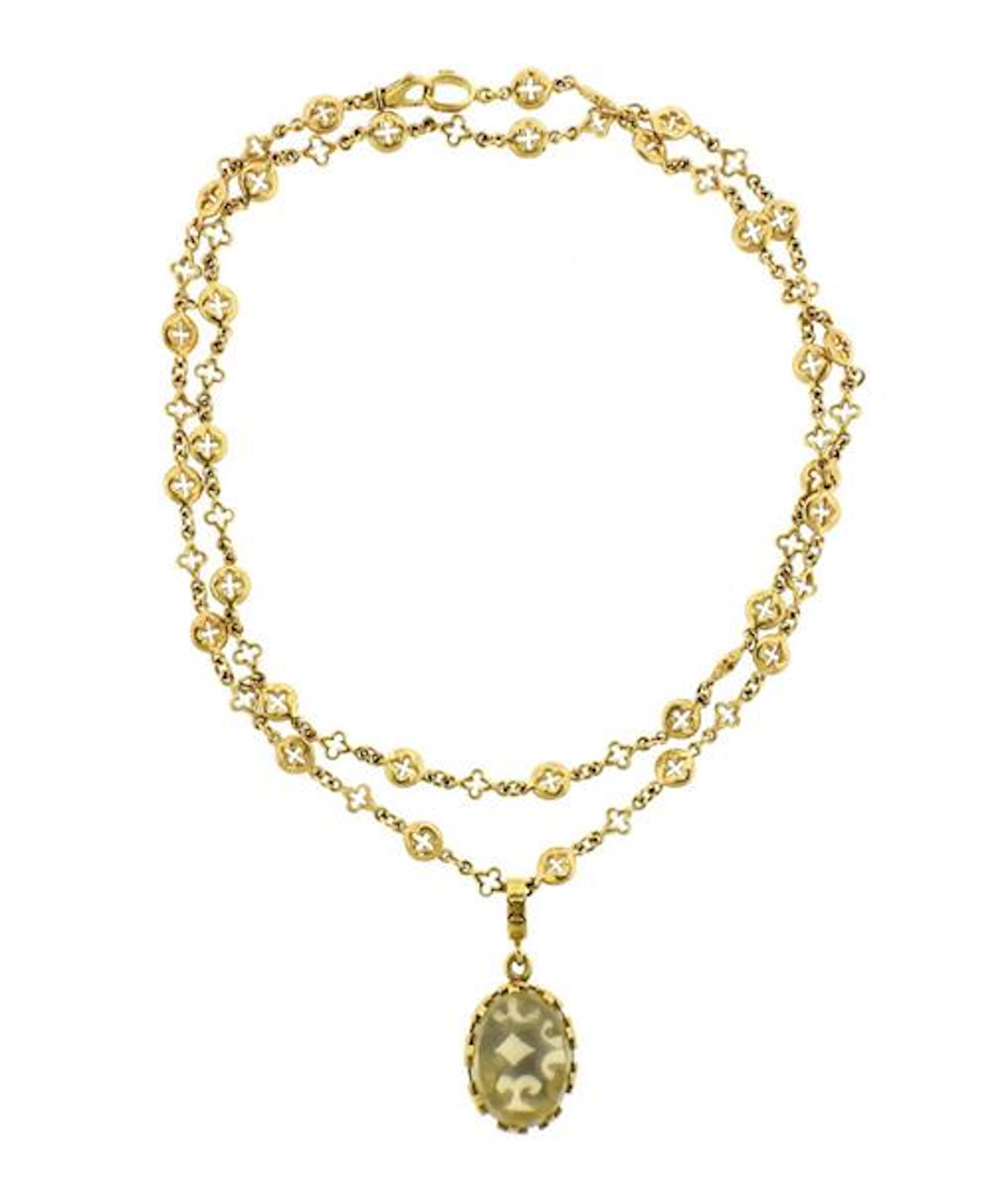 Loree Rodkin 18k Gold Lemon Quartz Pendant Necklace