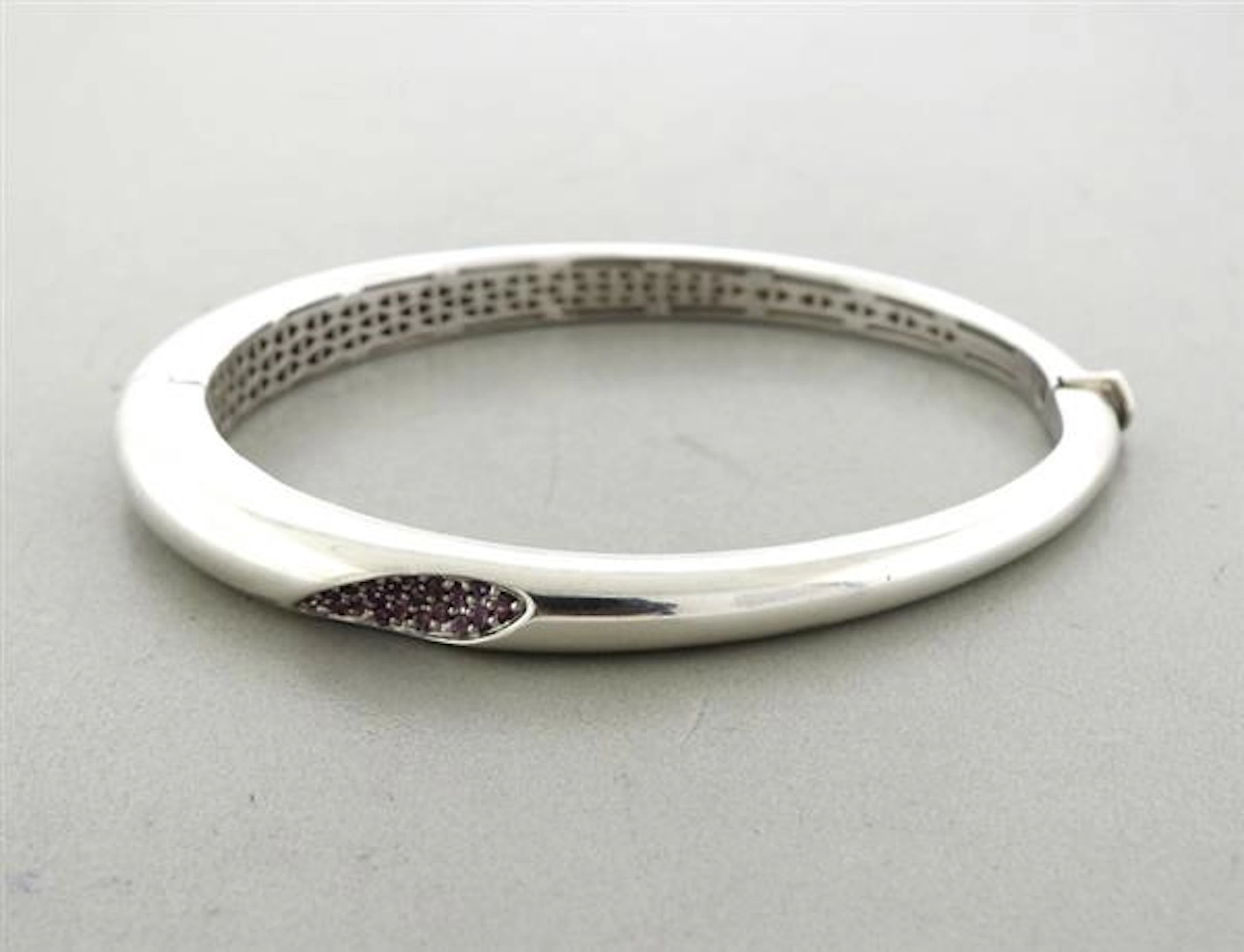 Roberto Coin Sterling 14k Gold Rhodolite Capri Bangle Bracelet