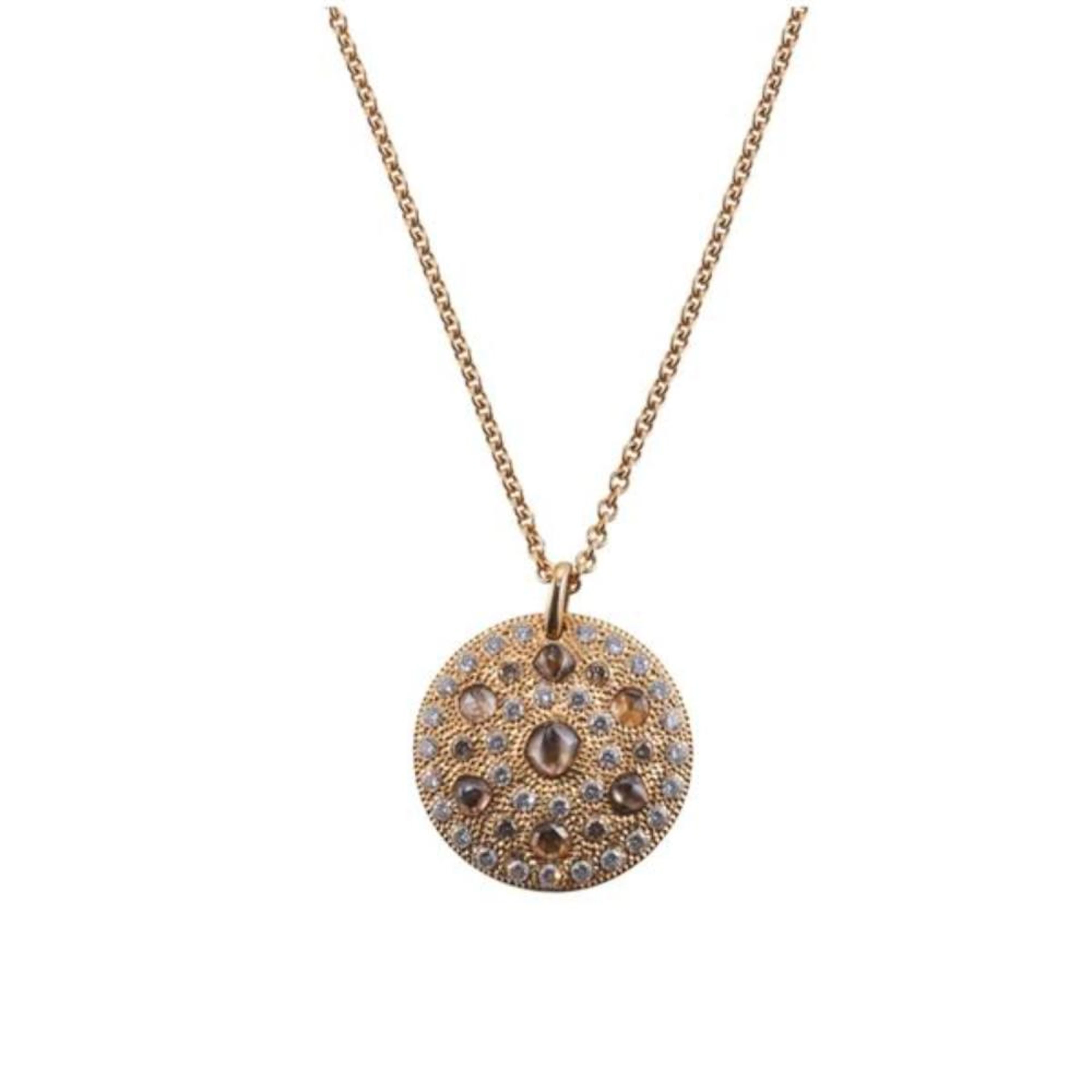De Beers Talisman 18k Gold Diamond Pendant Necklace