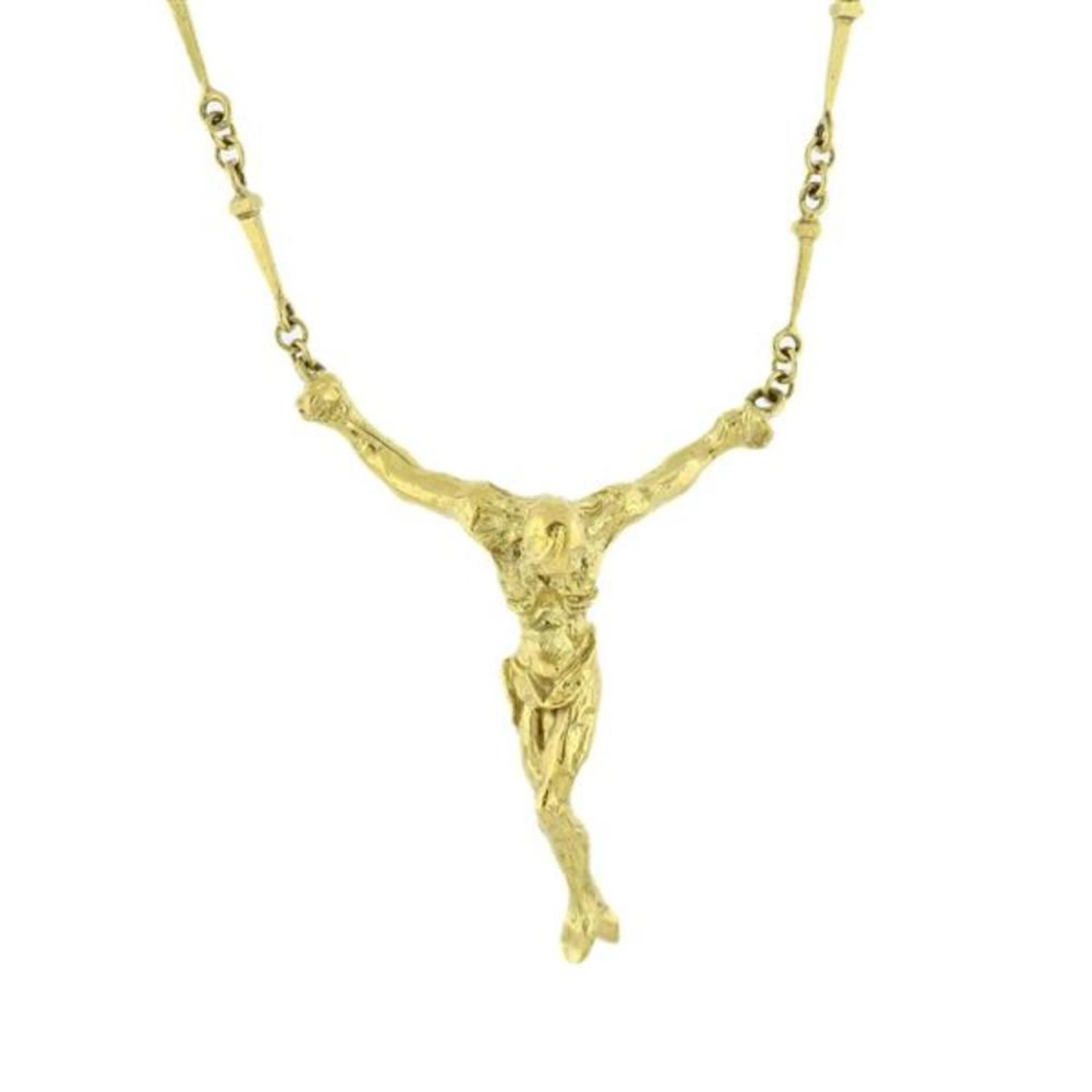 Salvador Dali Jesus Christ St. John Cross 18k Gold Necklace