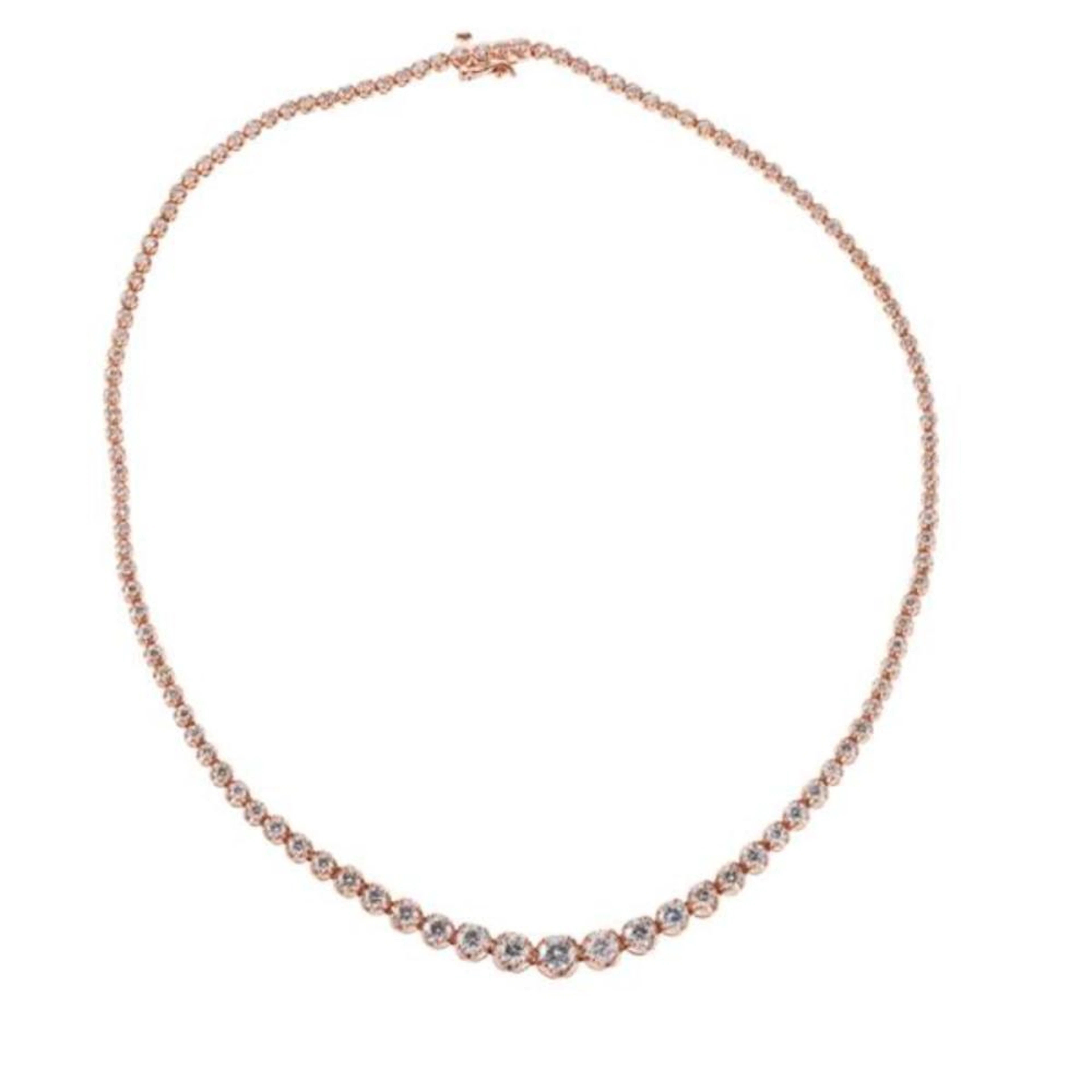 10ctw Diamond Rose Gold Necklace
