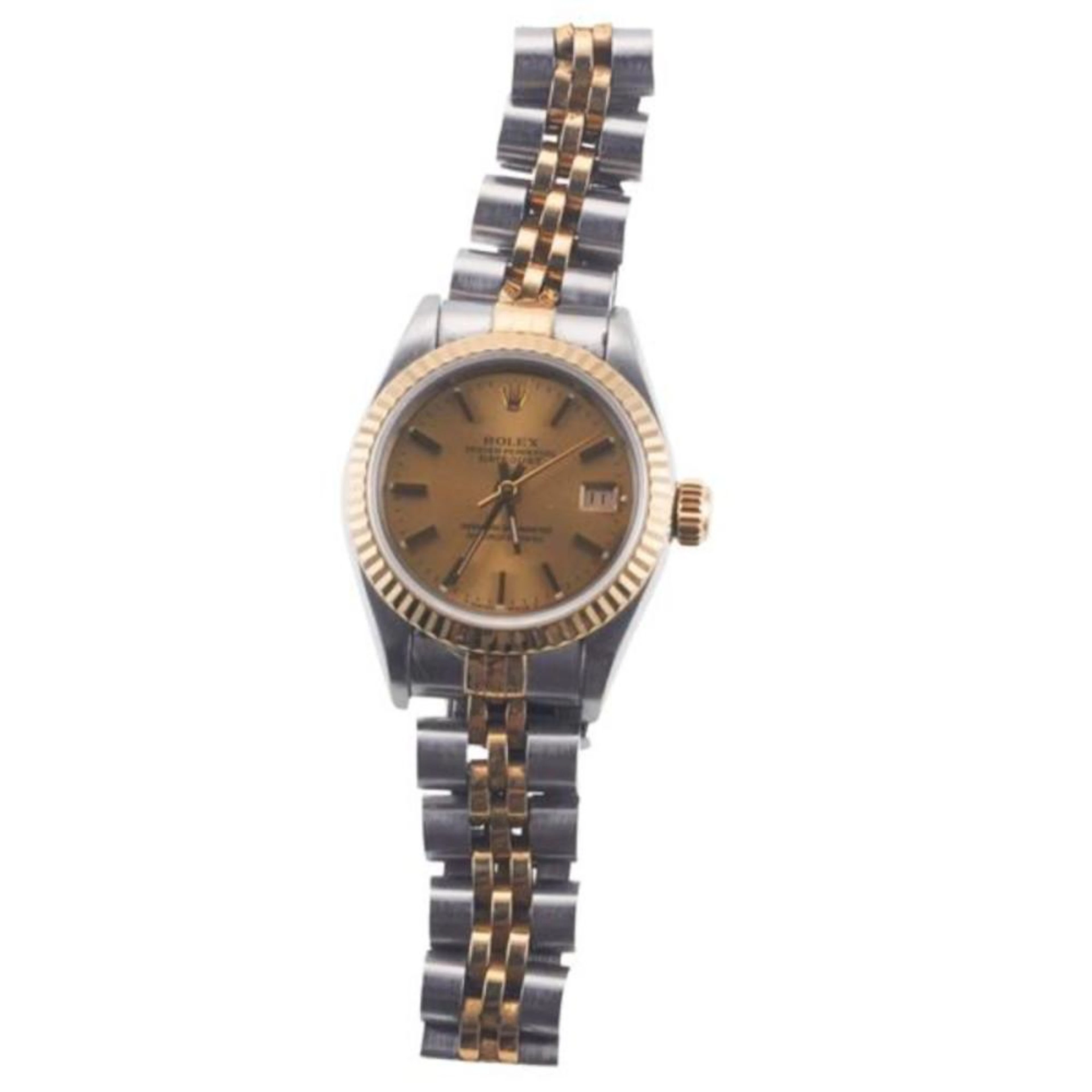Rolex Datejust 18k Gold Steel Lady's Watch 6917