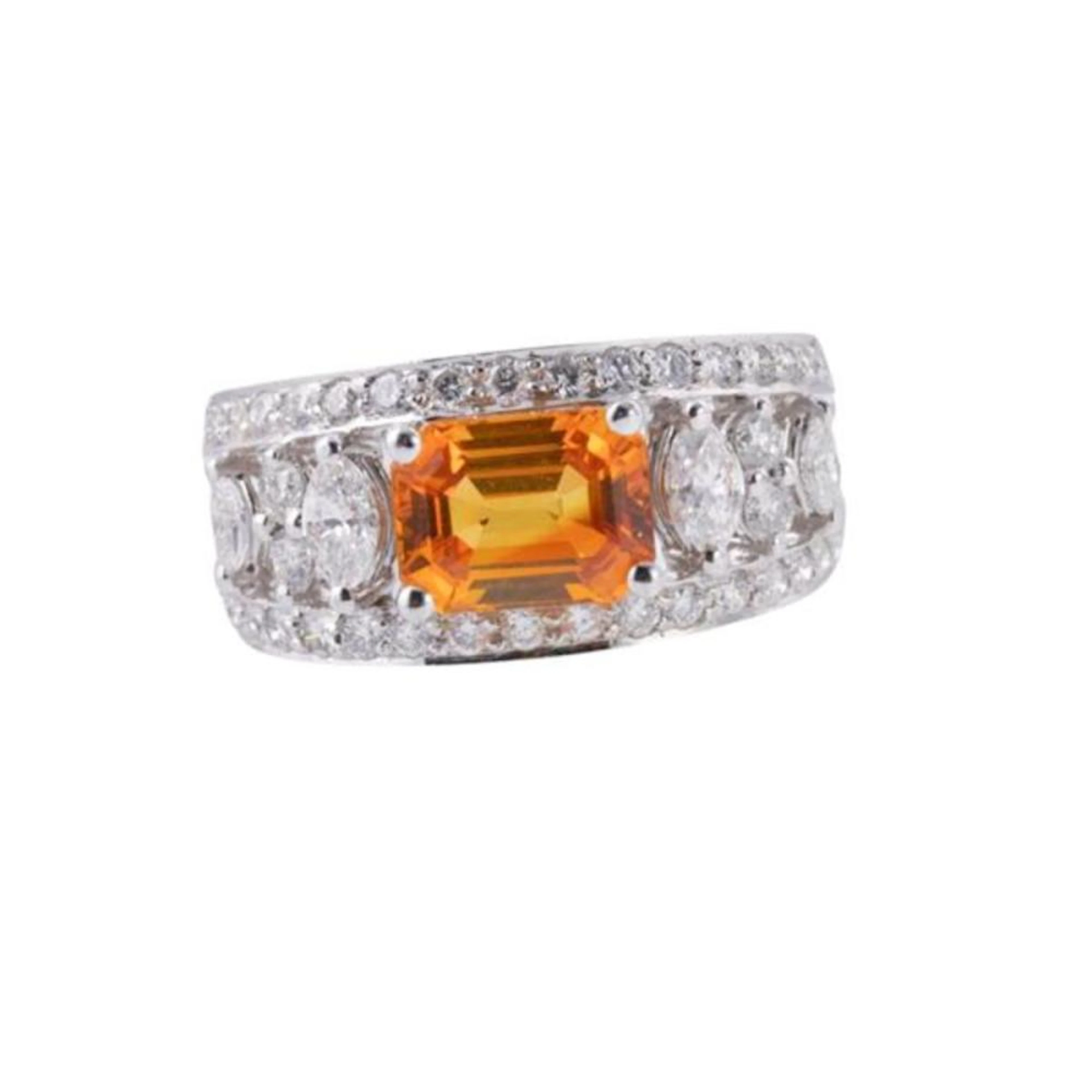 18k Gold Yellow Sapphire Diamond Half Band Ring