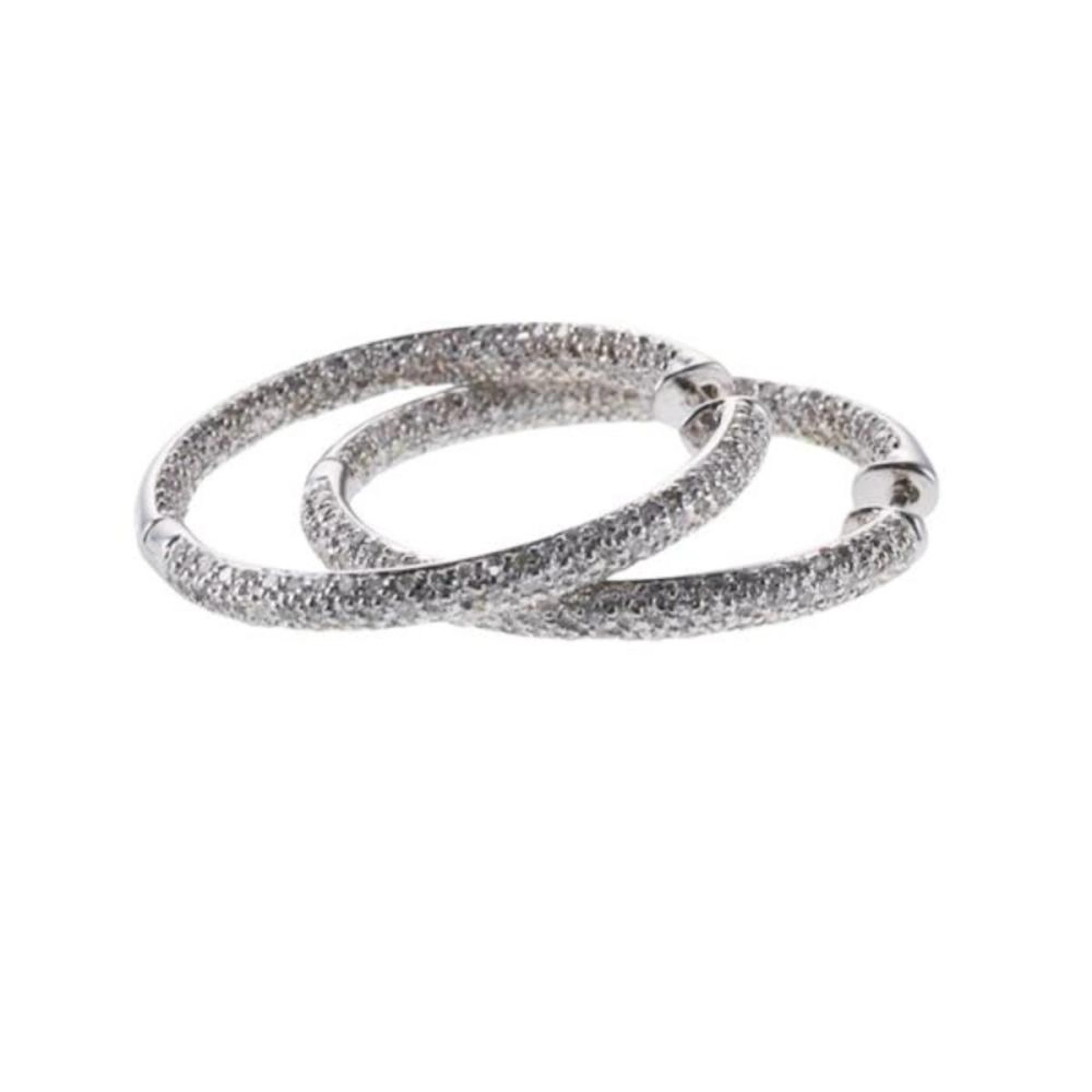 14k Gold Inside Out Diamond Hoop Earrings
