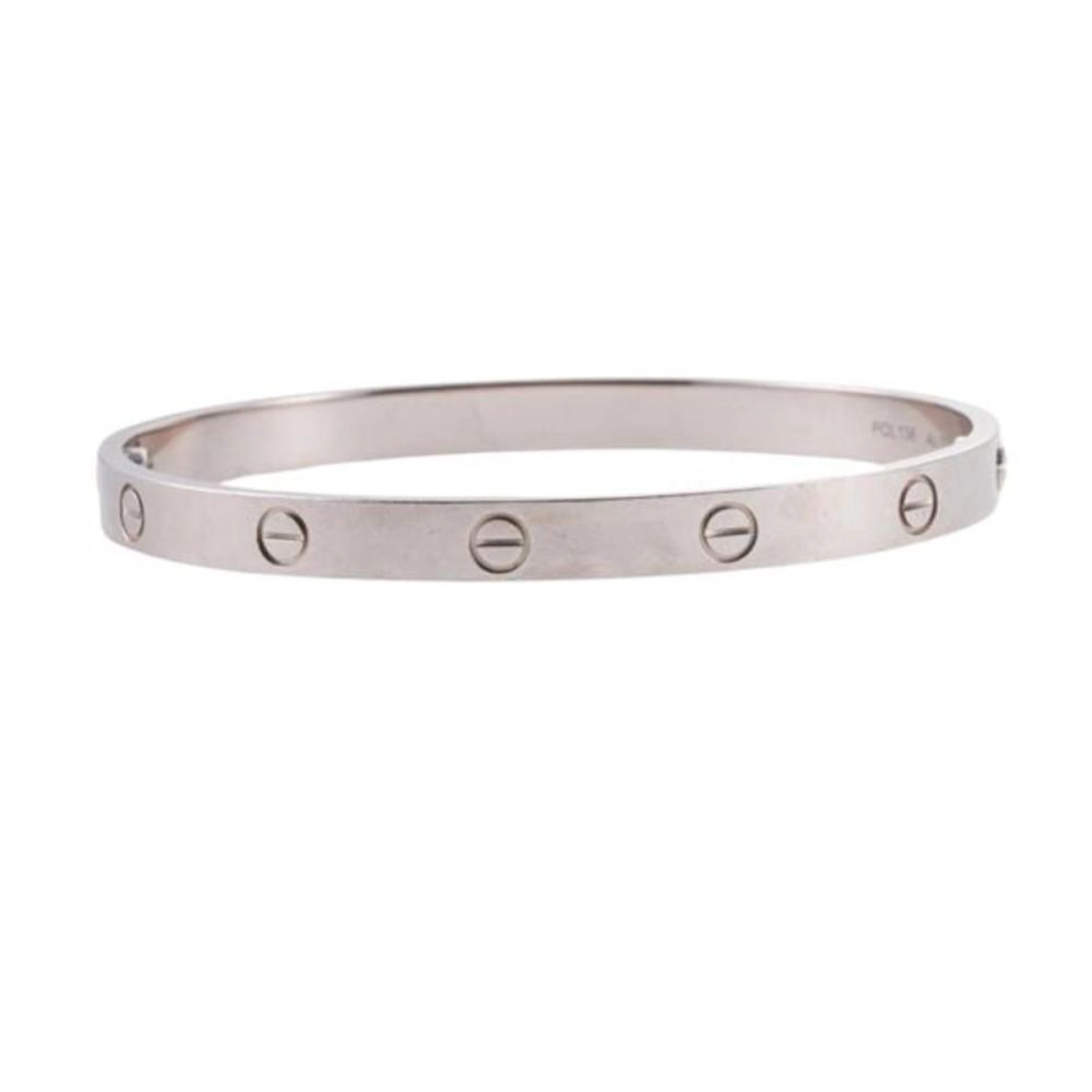 Cartier Love 18k White Gold Bracelet Sz 19