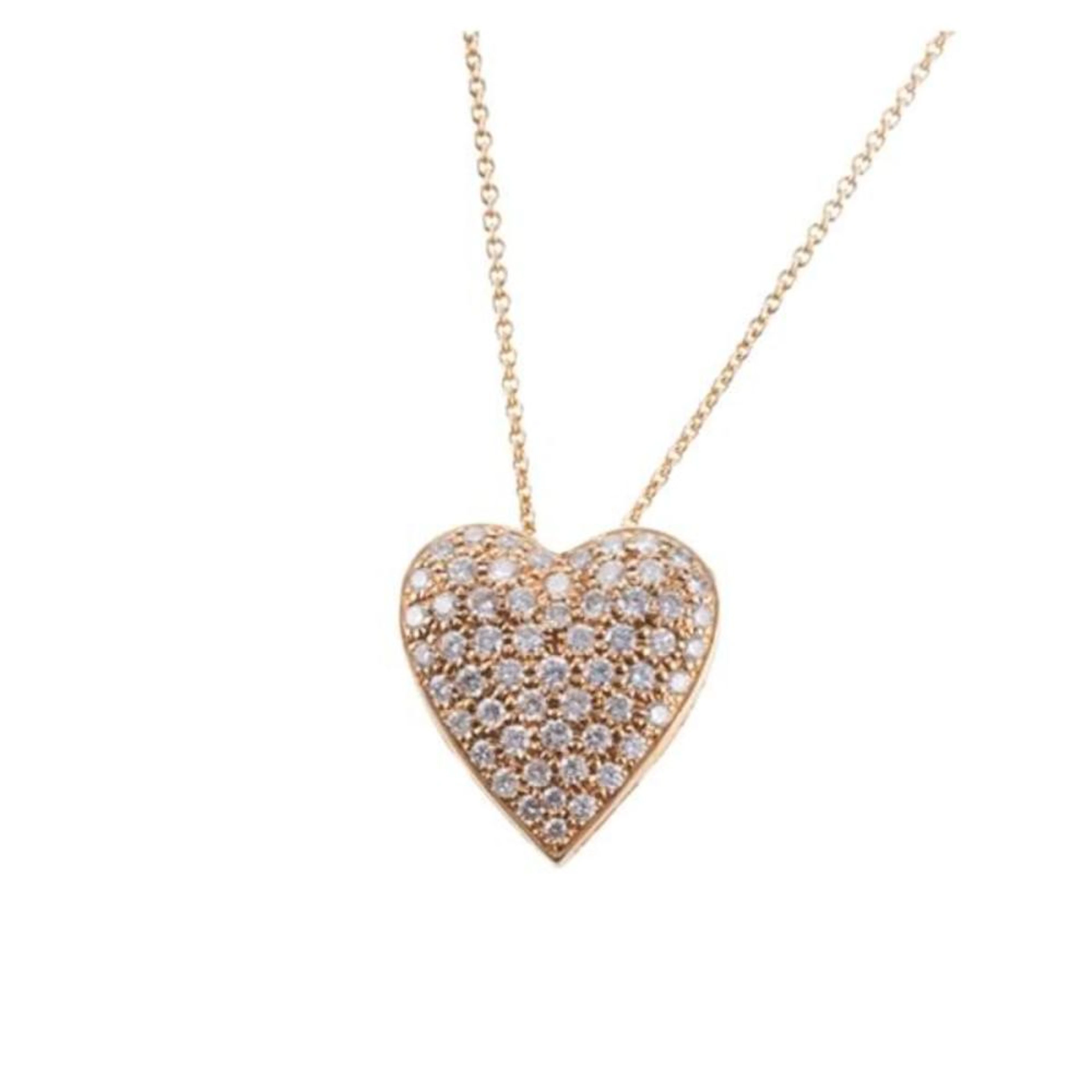 14k Gold Diamond Heart Pendant Necklace