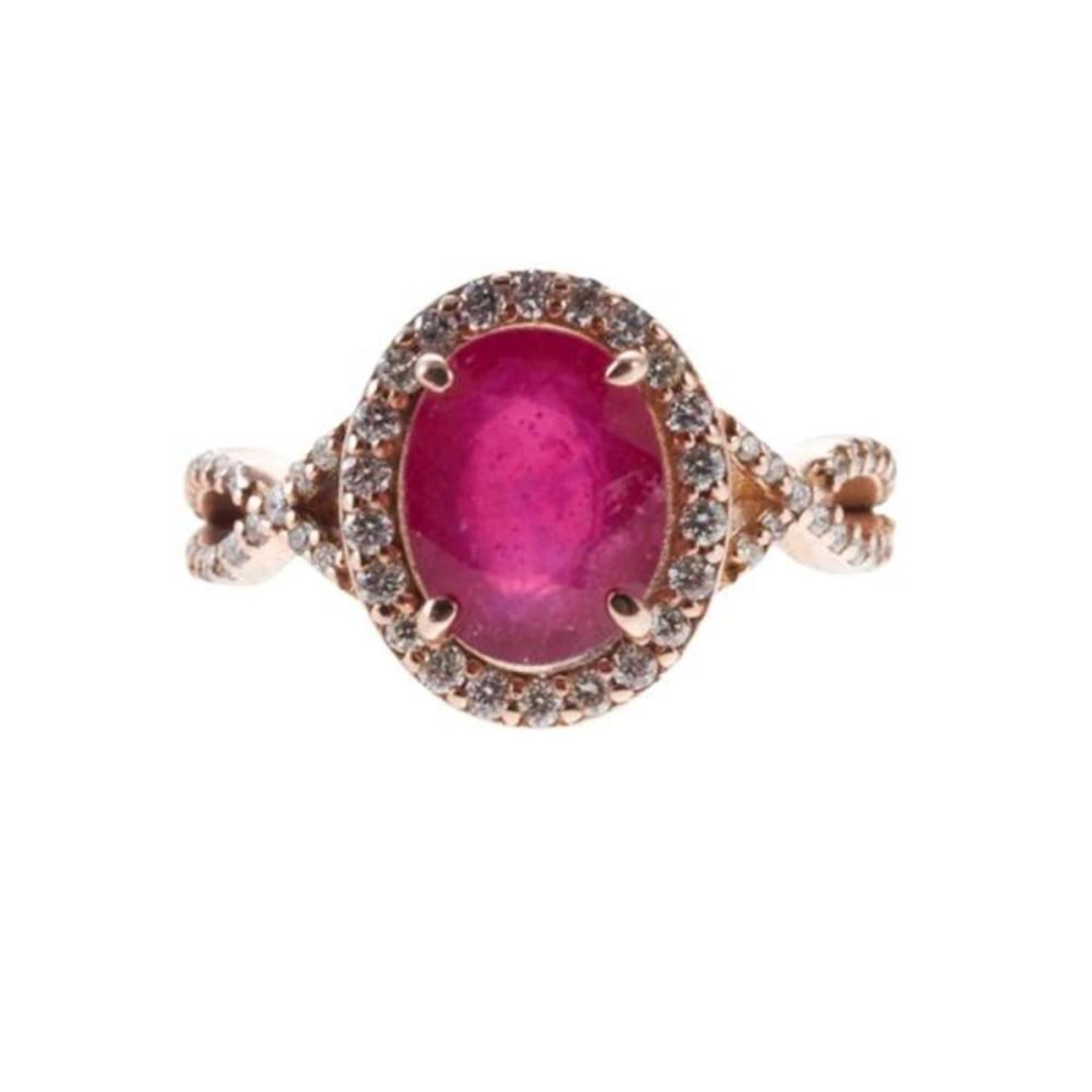 14k Gold Diamond Ruby Ring