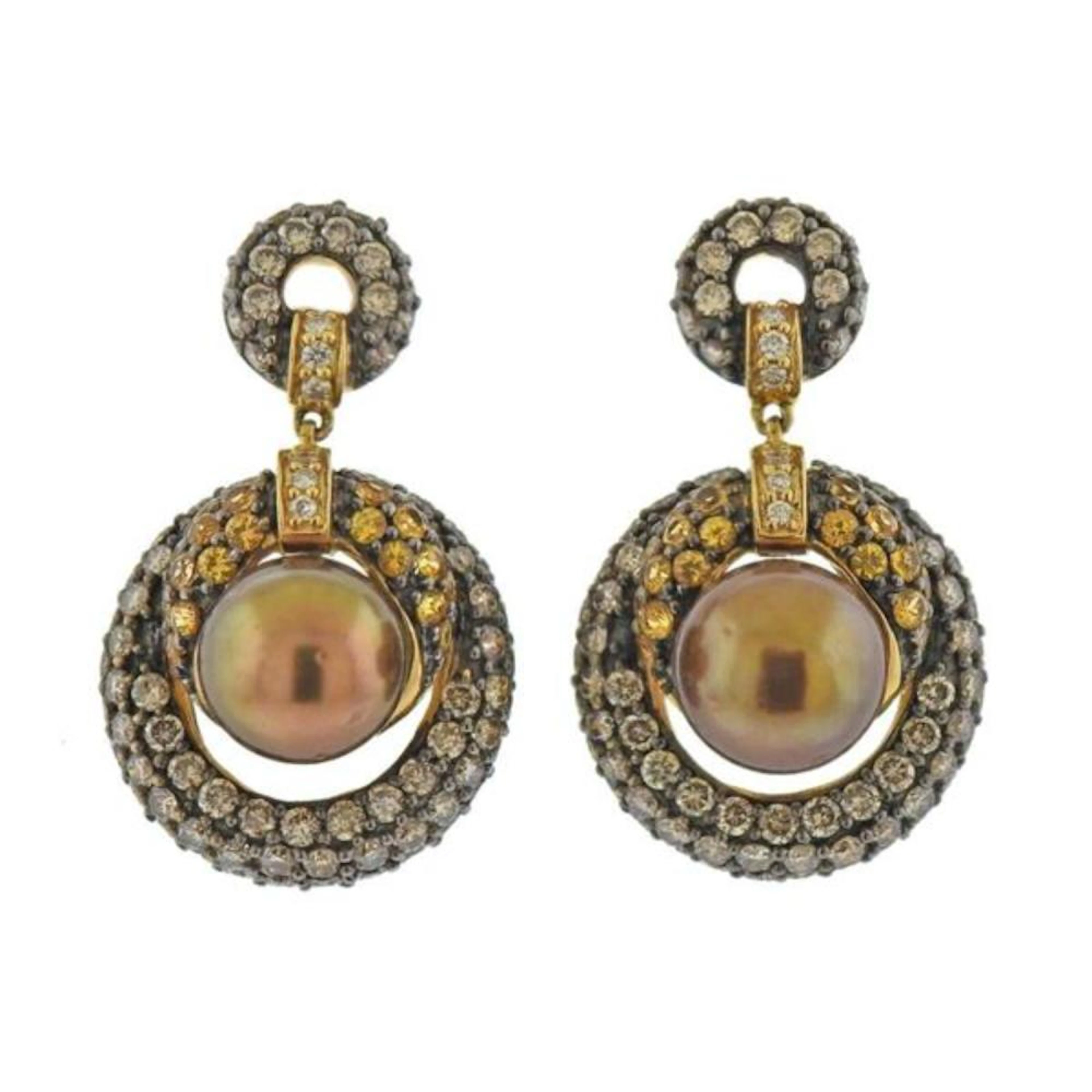 Le Vian Levian 14k Gold 2.75ctw Diamond Pearl Earrings