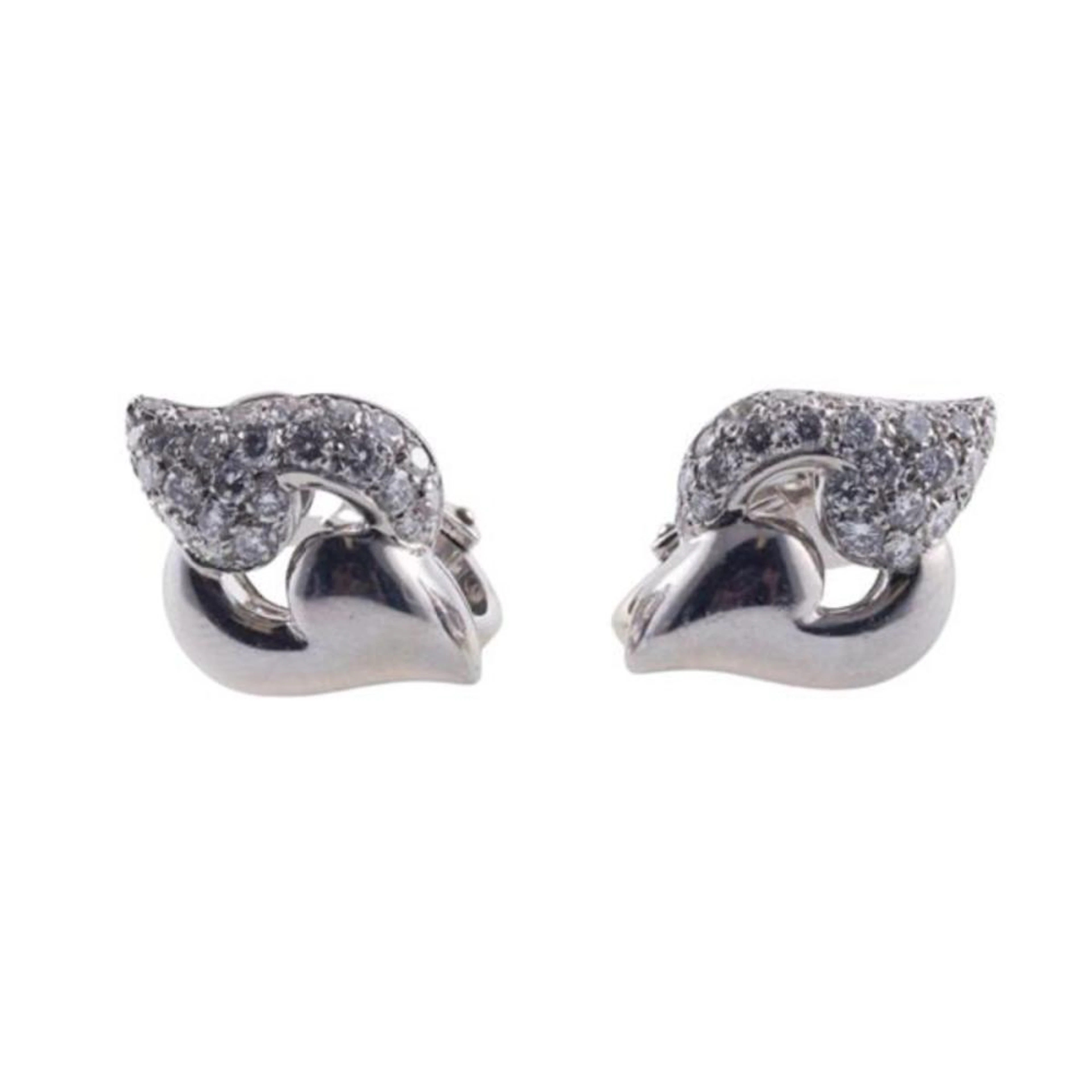 Bvlgari Bulgari 18k Gold Platinum Diamond Earrings