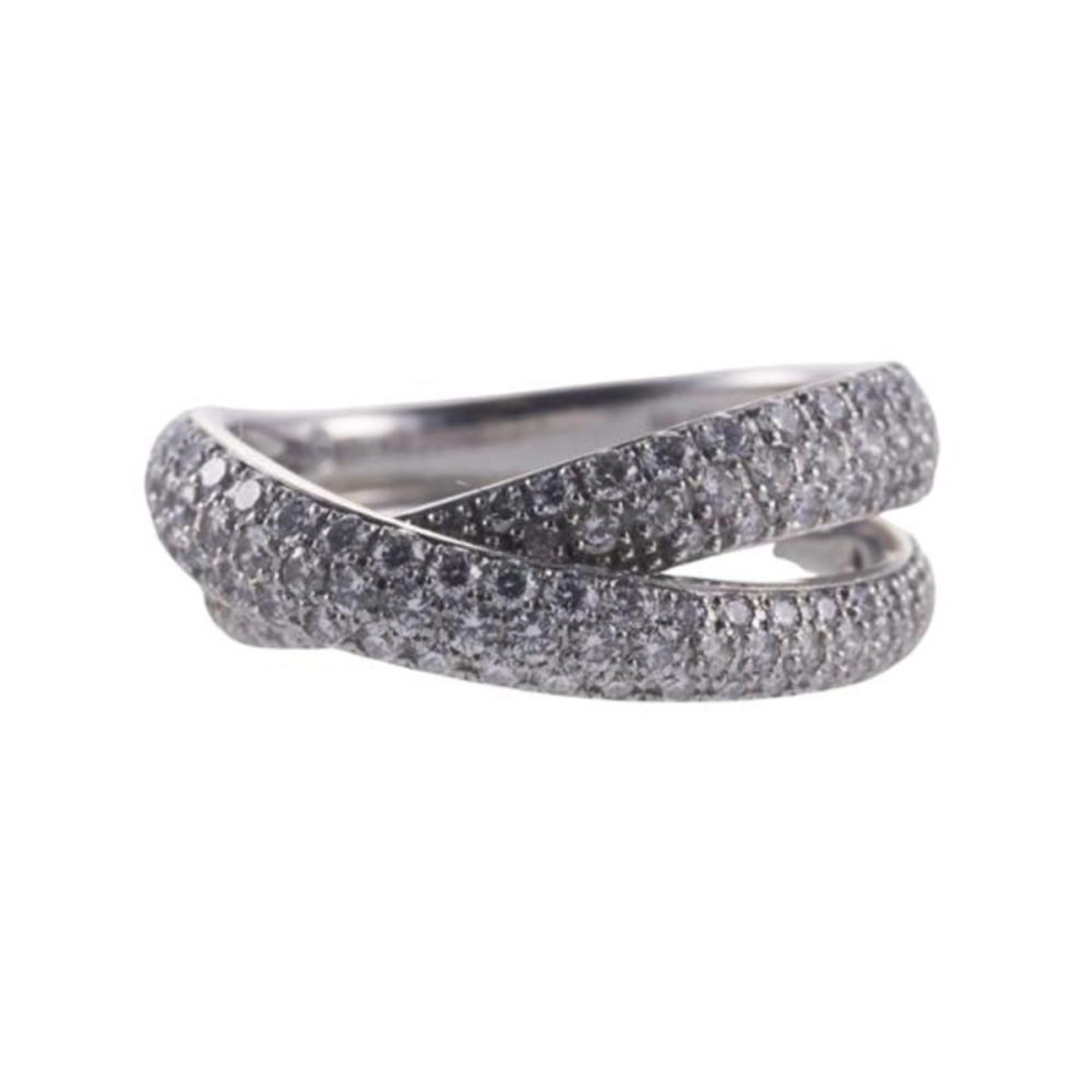 De Beers Platinum Diamond Crossover Band Ring