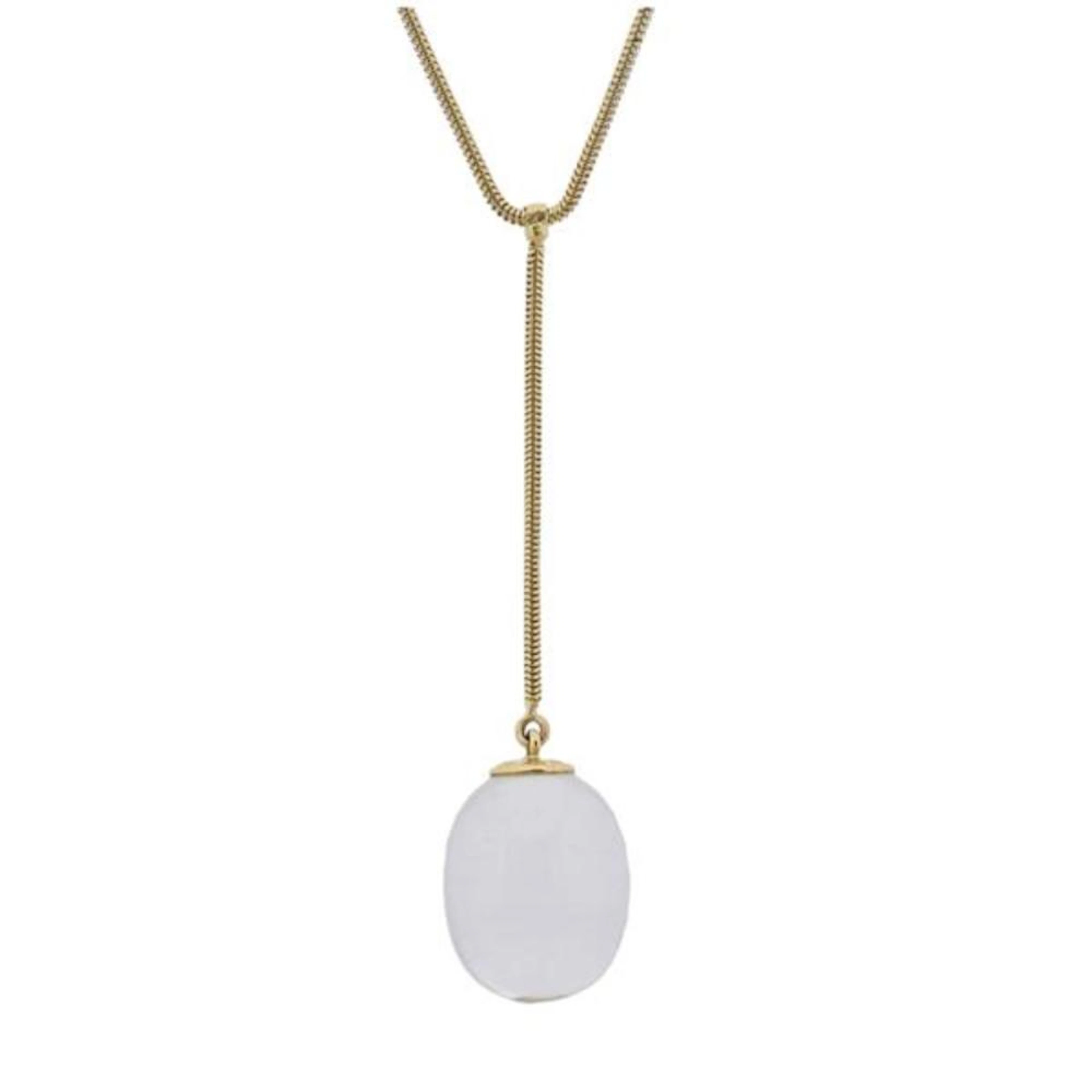 Baccarat 18K Gold Crystal Pendant Necklace