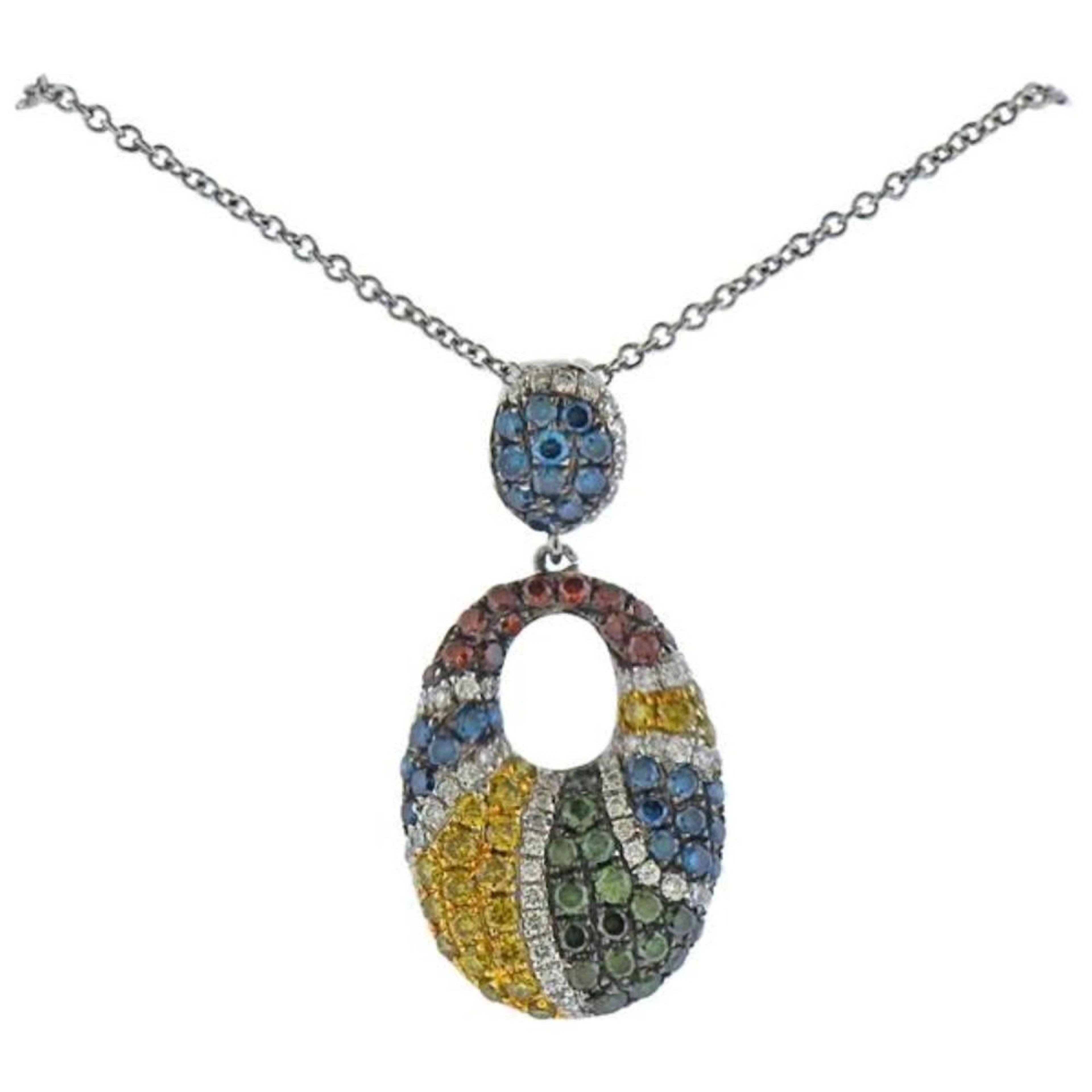 Le Vian LeVian Gold Multi Diamond Pendant Necklace