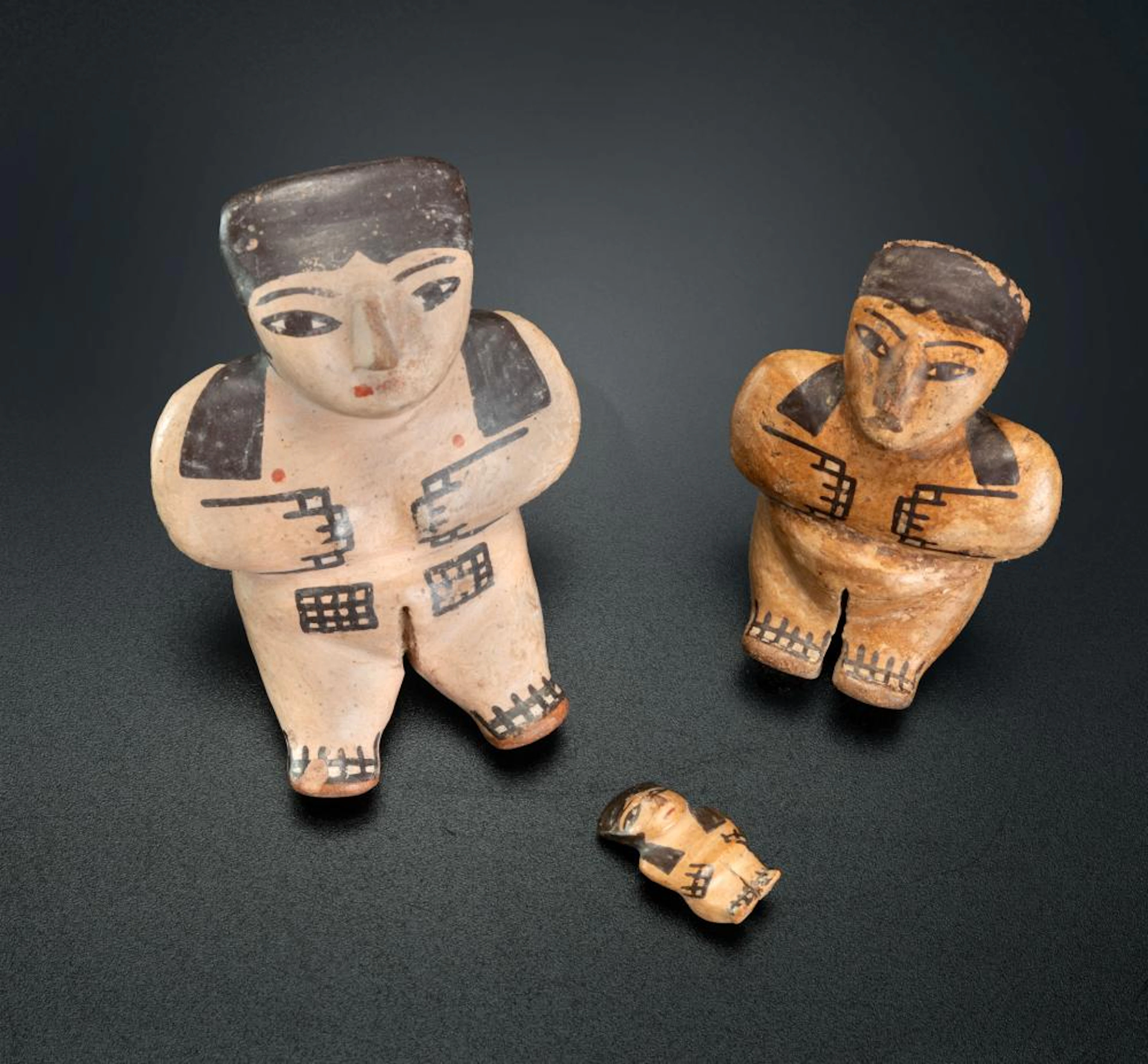 Three Naked Miniature Female Figurines, Early Nasca, Peru, 1-200 CE