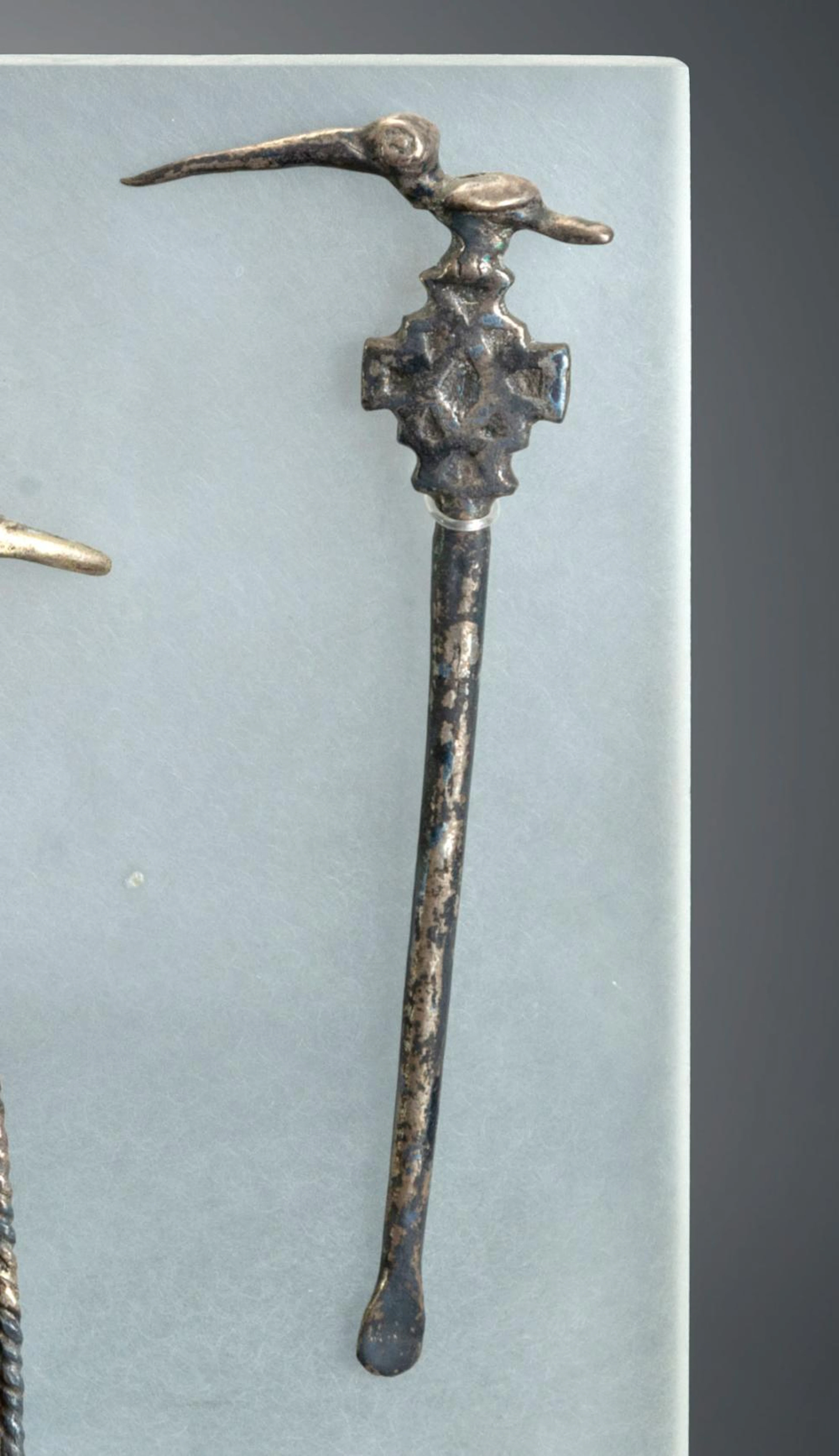 A Silver Spatula with Bird-Shaped Handle, Chimu, Peru, 900-1470 CE