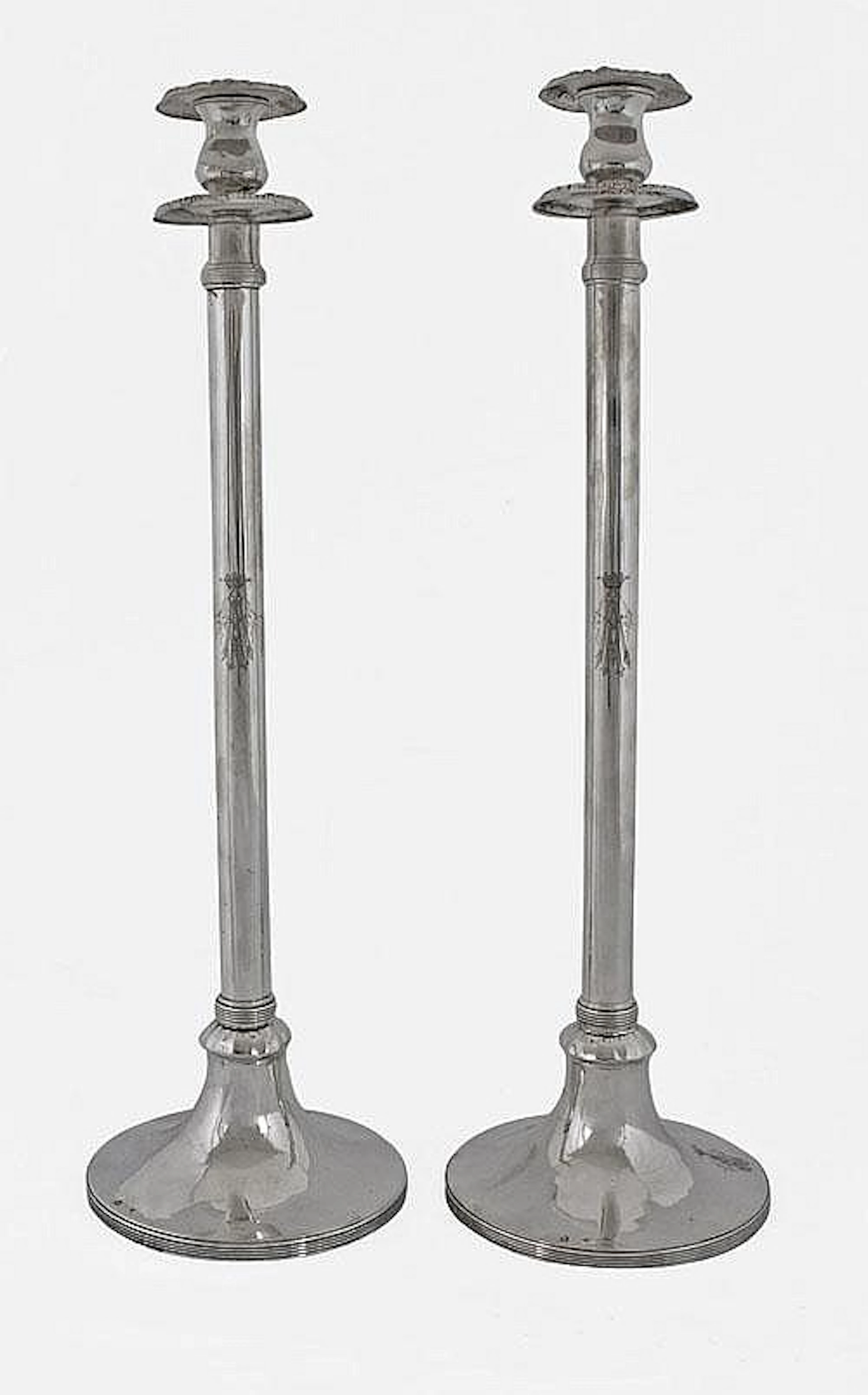 A Pair of Monumental Silver Alt-Wein Candlesticks