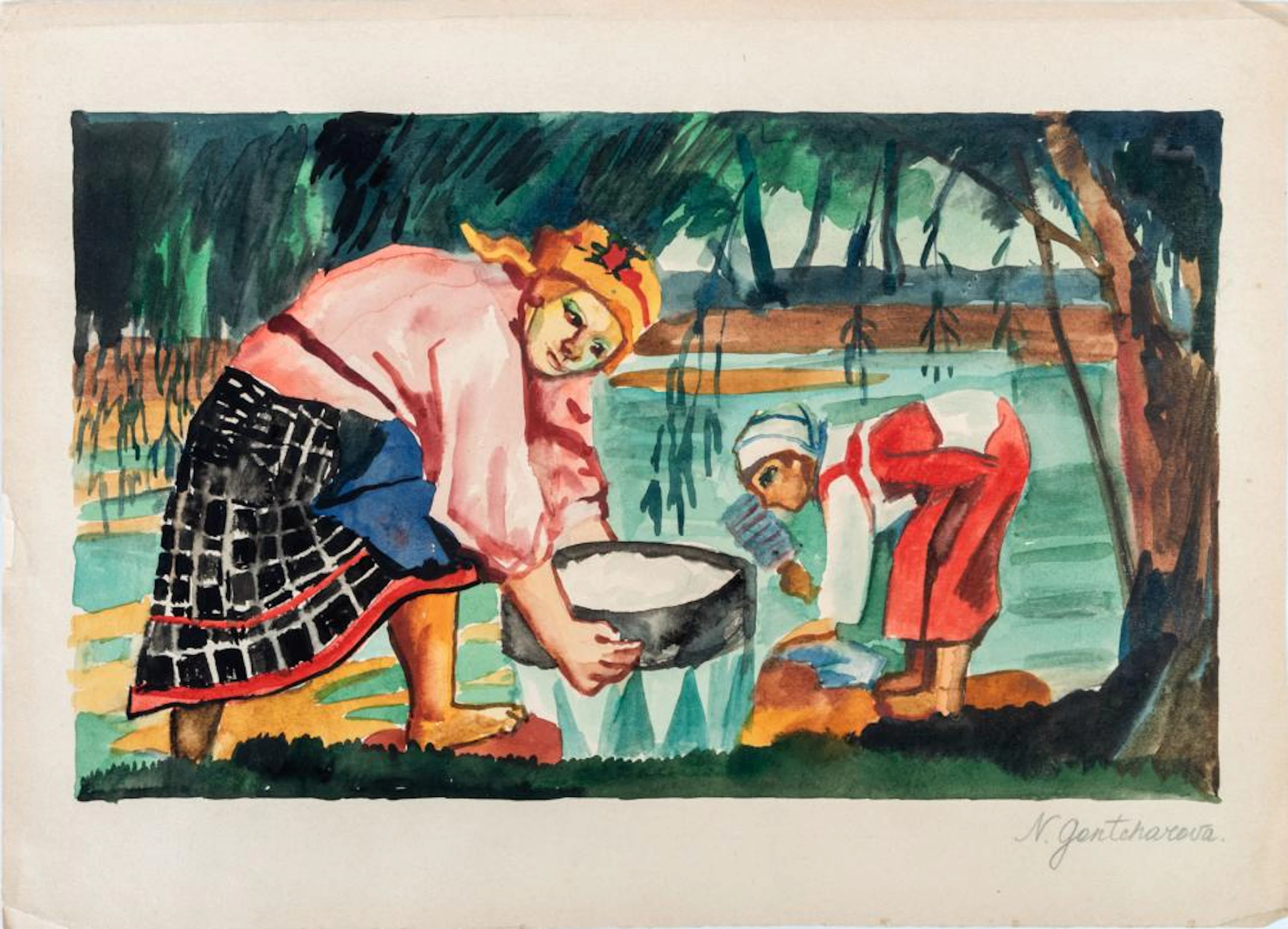 atalia Goncharova (1881-1962), Deux Paysannes
