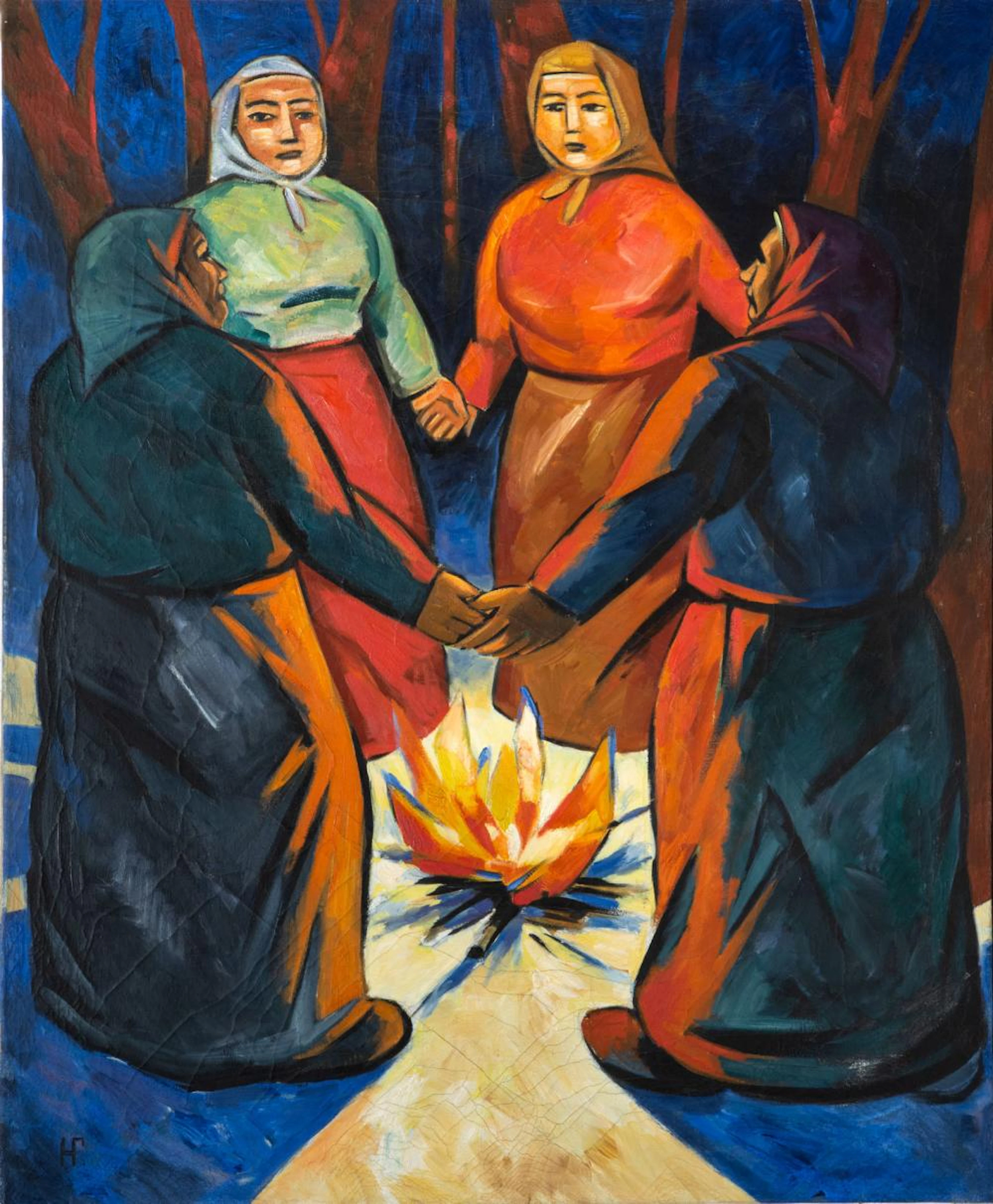 ATALIA GONCHAROVA (1881-1962), AROUND THE FIRE 1910-11